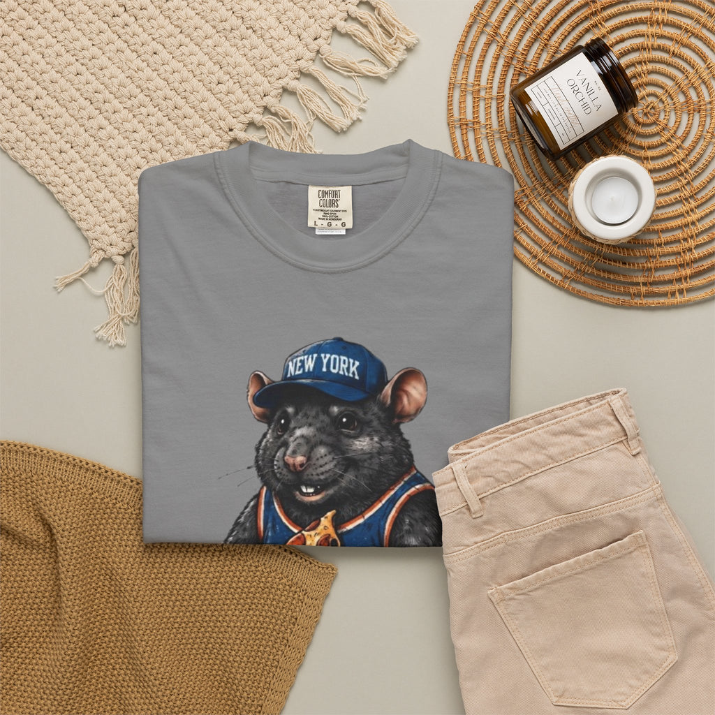 Pizza-Loving Rat Graphic T-Shirt