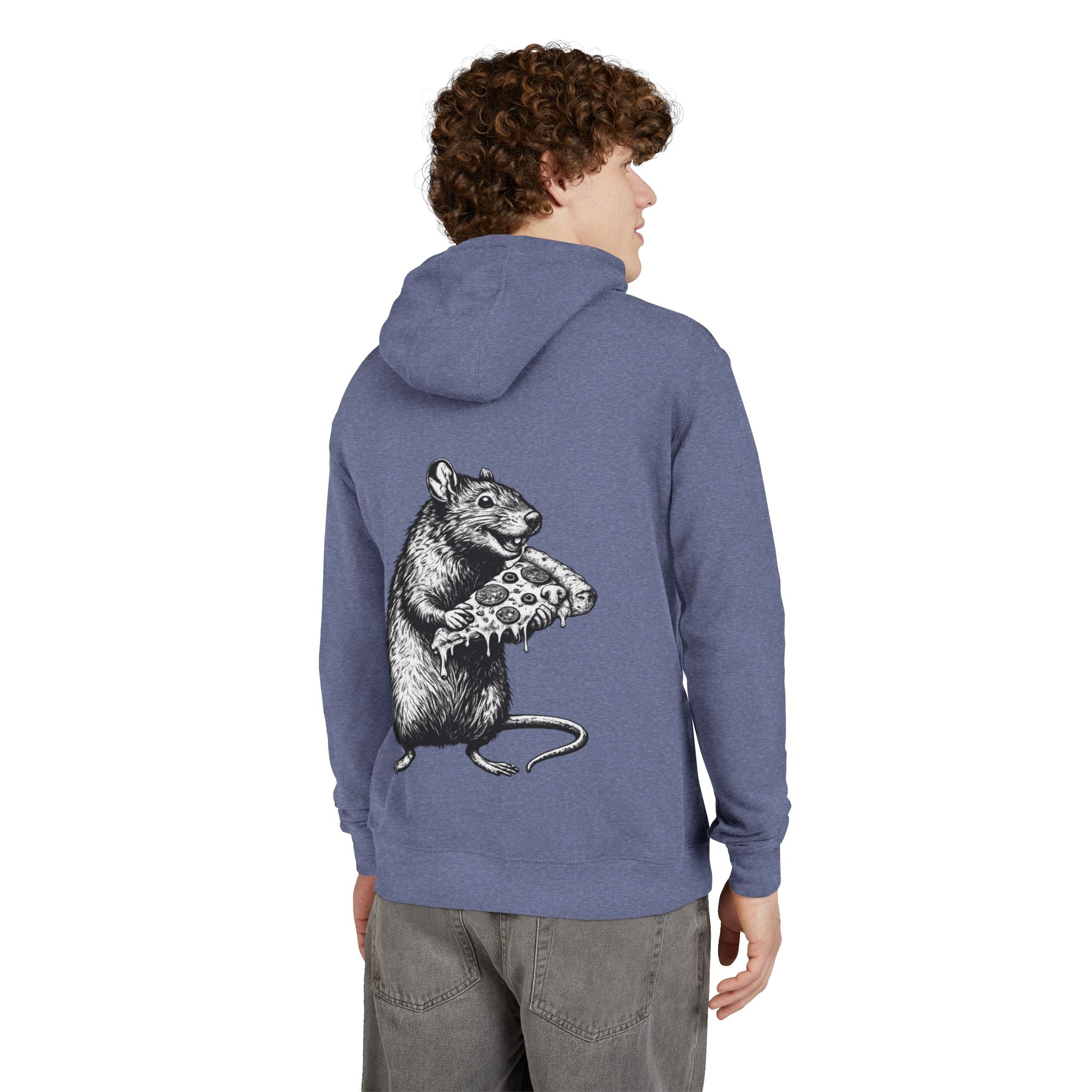 NYC Rats "Where the Rats Eat Better" Rat Holding Pizza Graphic Hoodie