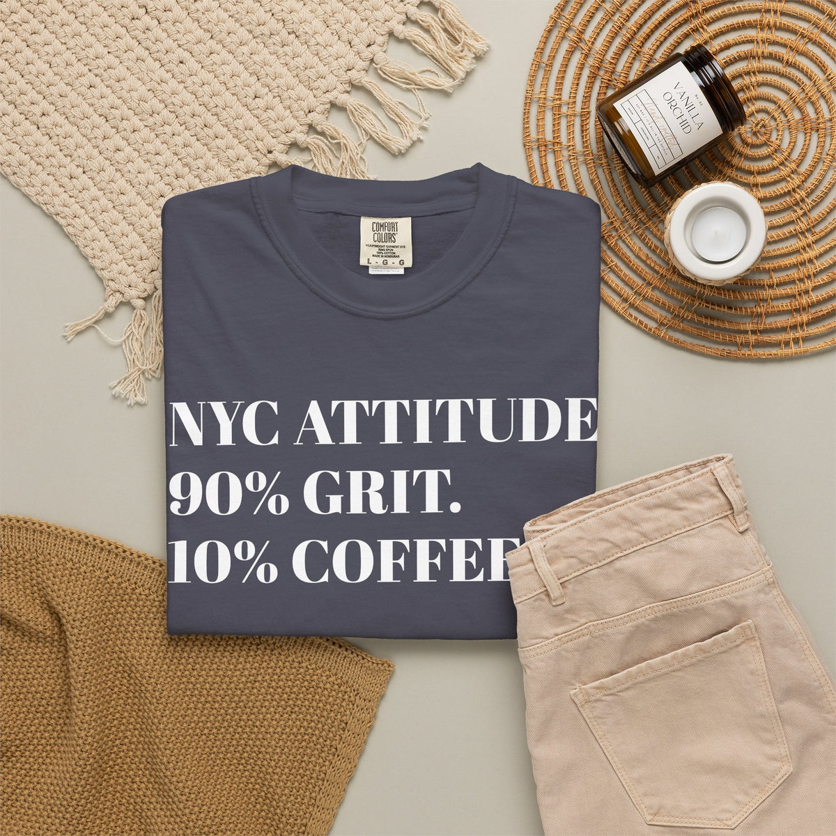 NYC ATTITUDE. 90% Grit. 10% Coffee. Tee Shirt