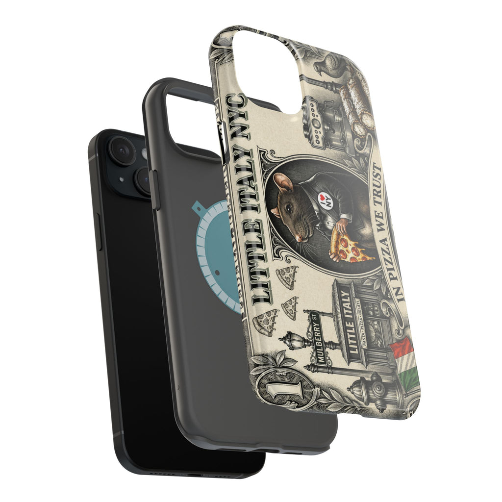 Little Italy NY Phone Case — 'In Pizza We Trust' Italy Rat Art Magnetic Impact-Resistant Case