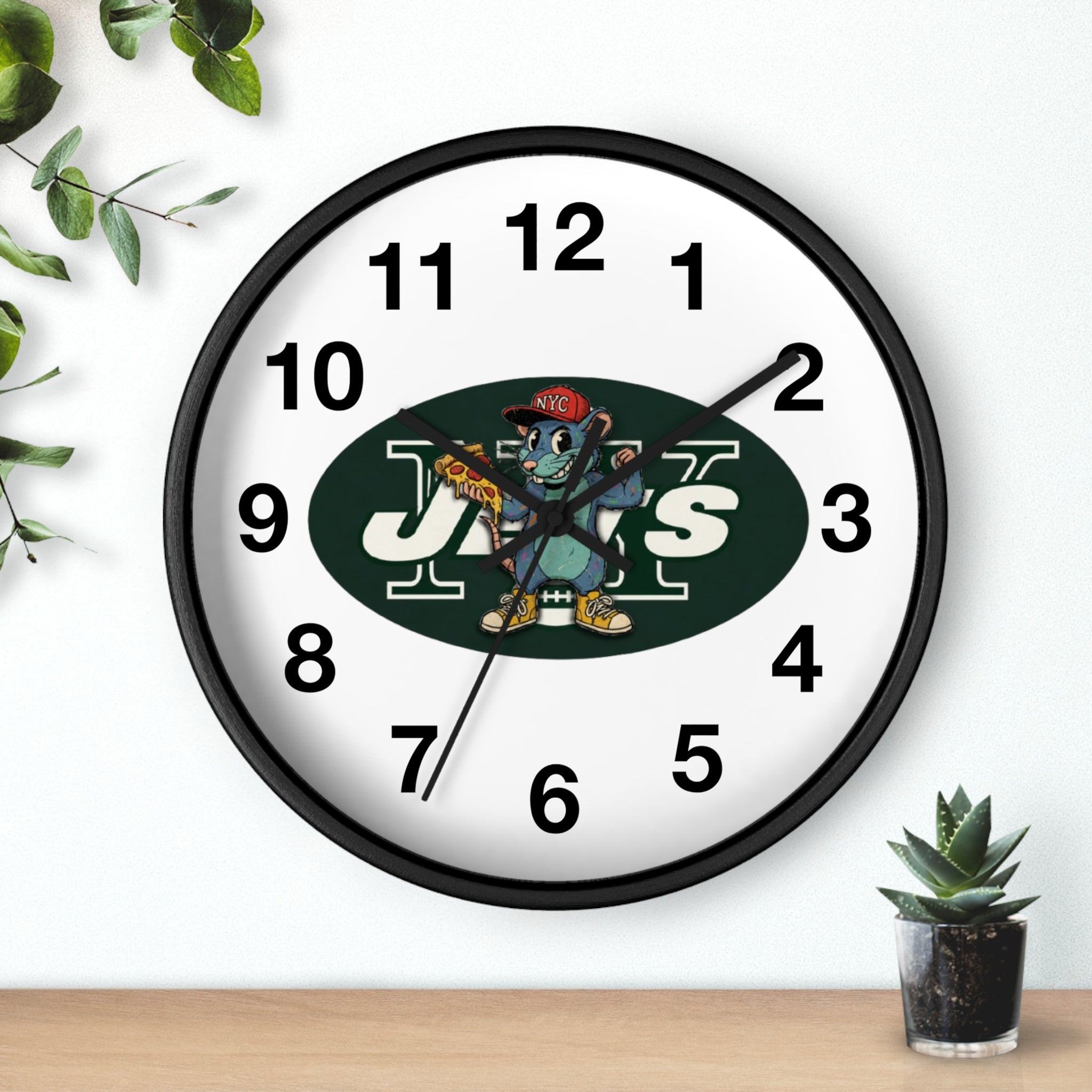 New York Jets Street Mascot Wall Clock – Retro Sports Team Decor