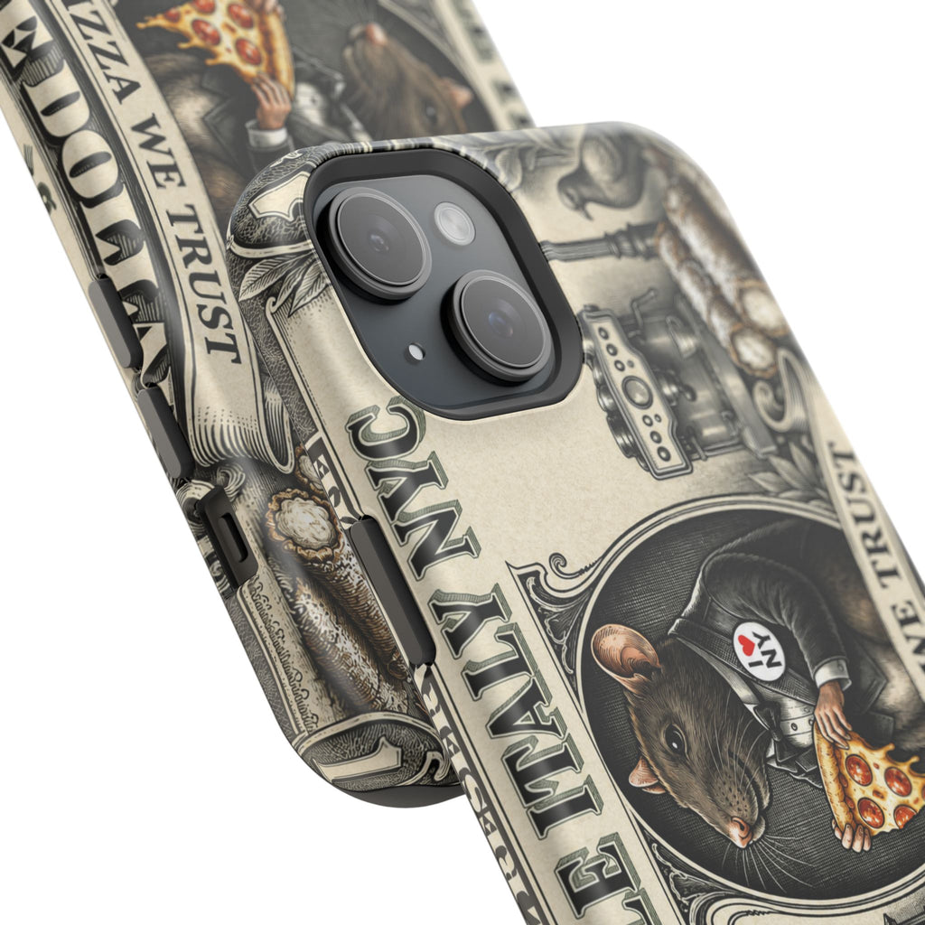 Little Italy NY Phone Case — 'In Pizza We Trust' Italy Rat Art Magnetic Impact-Resistant Case