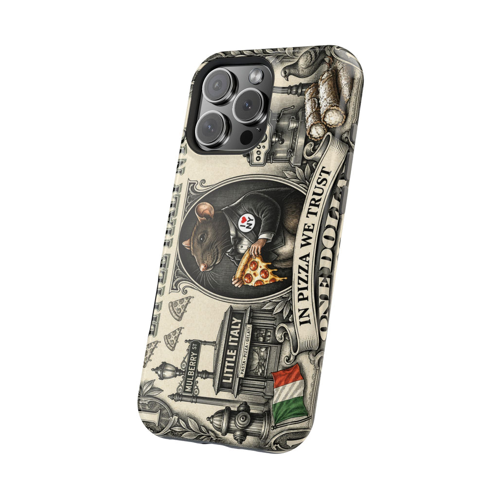 Little Italy NY Phone Case — 'In Pizza We Trust' Italy Rat Art Magnetic Impact-Resistant Case