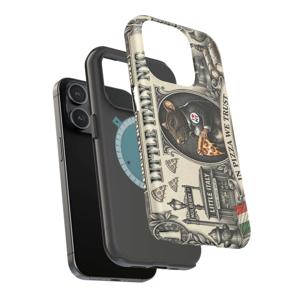 Little Italy NY Phone Case — 'In Pizza We Trust' Italy Rat Art Magnetic Impact-Resistant Case