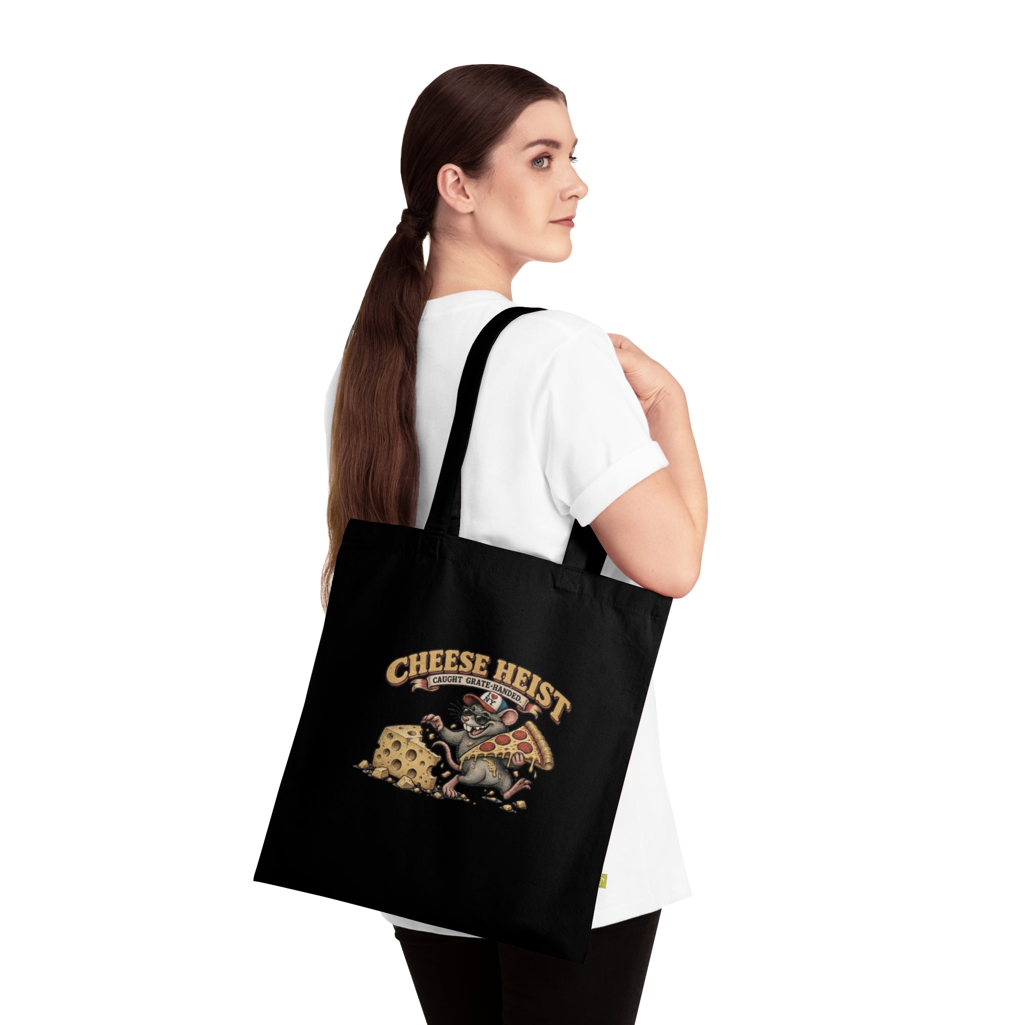 'Cheese Heist' Vintage NY Rat & Pizza Market Tote