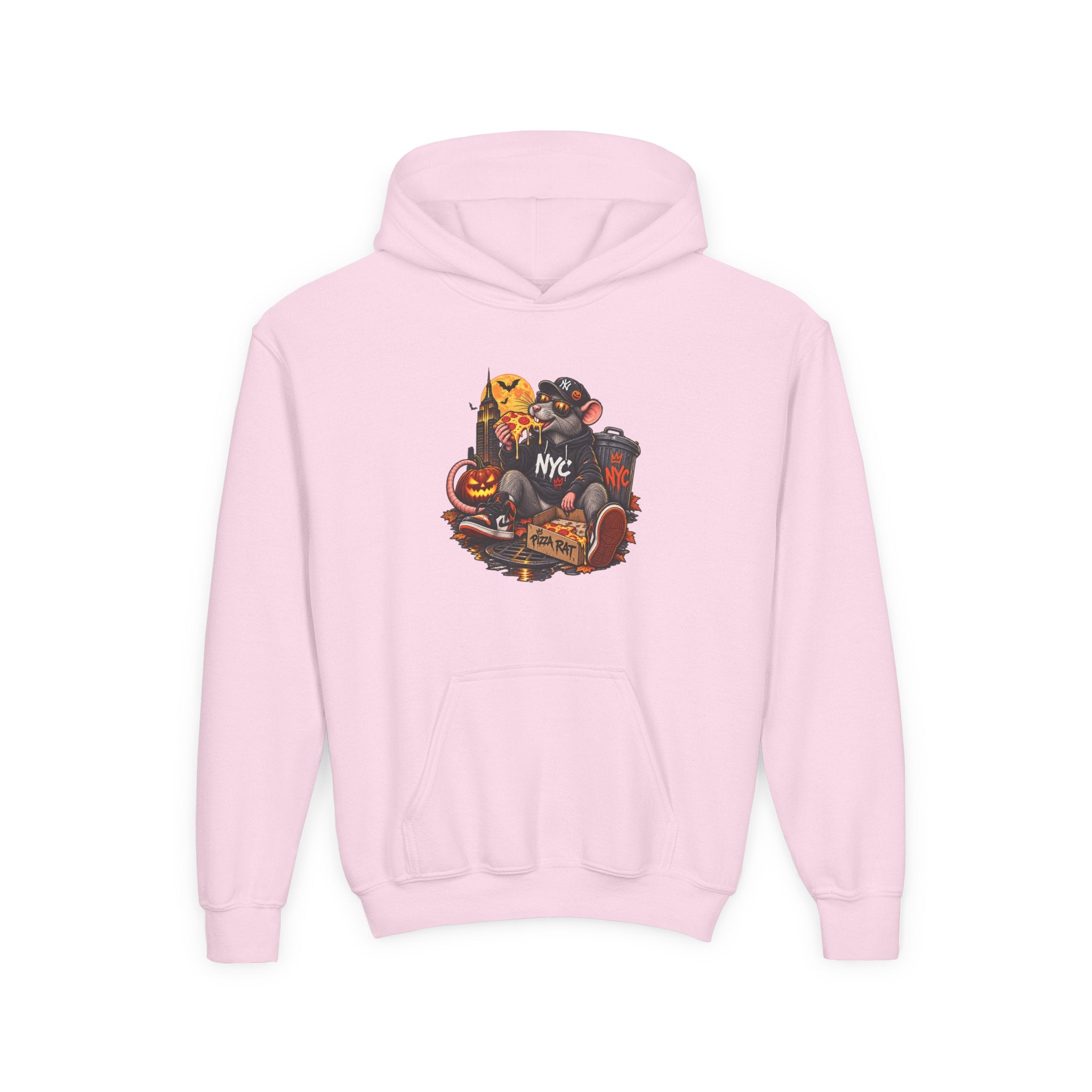 Youth Hoodie — Halloween NYC Costume Pizza Rat Graphic