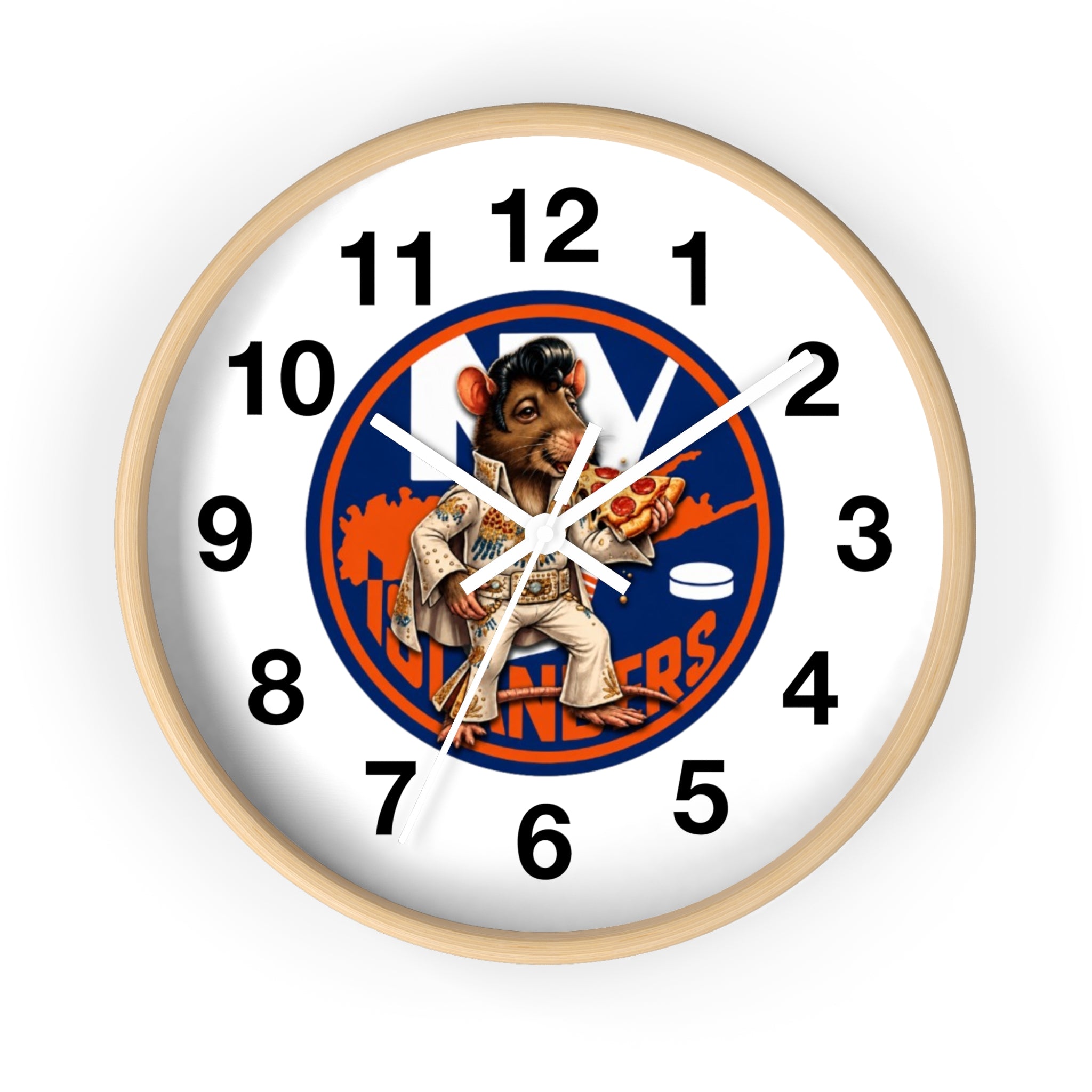 Islander Rat Elvis Wall Clock — Retro Hockey Fan Decor