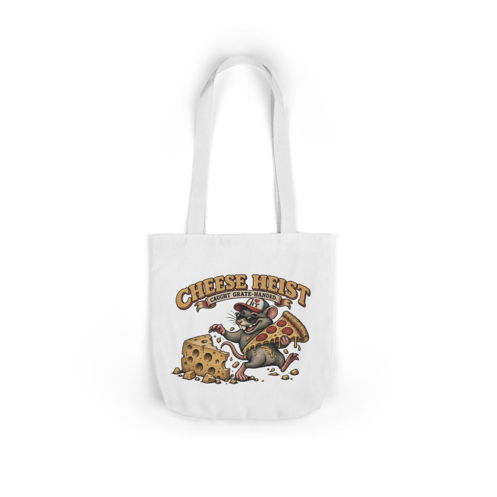 Cheese Heist Canvas Tote - Funny Mouse & Pizza Grocery Bag