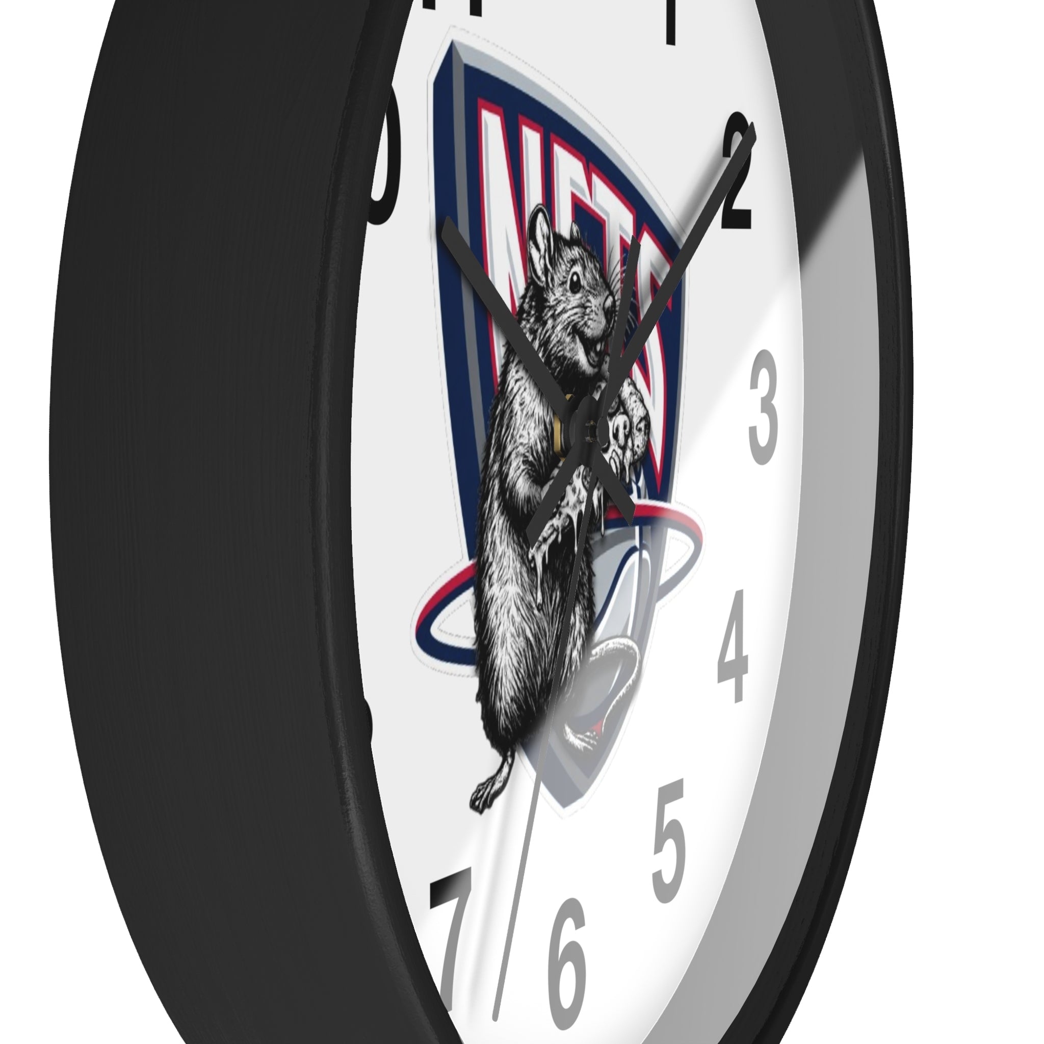 Nets Mascot Wall Clock — Retro Basketball Team Logo Decor