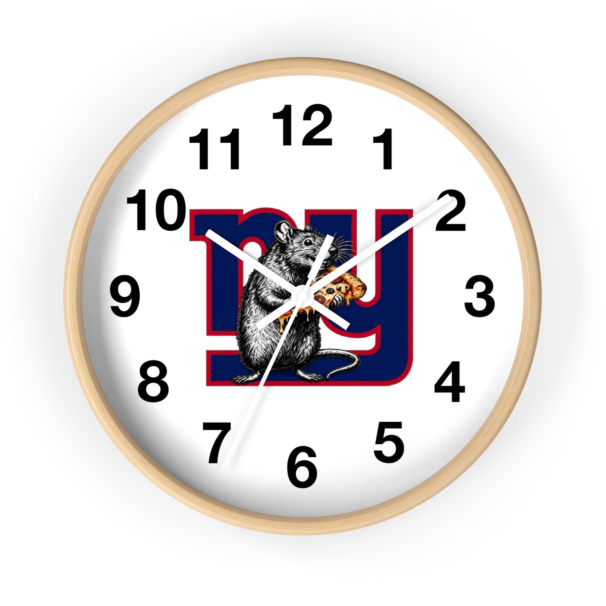 NY Giants Rat Vintage Logo Wall Clock — Retro Sports Fan Decor