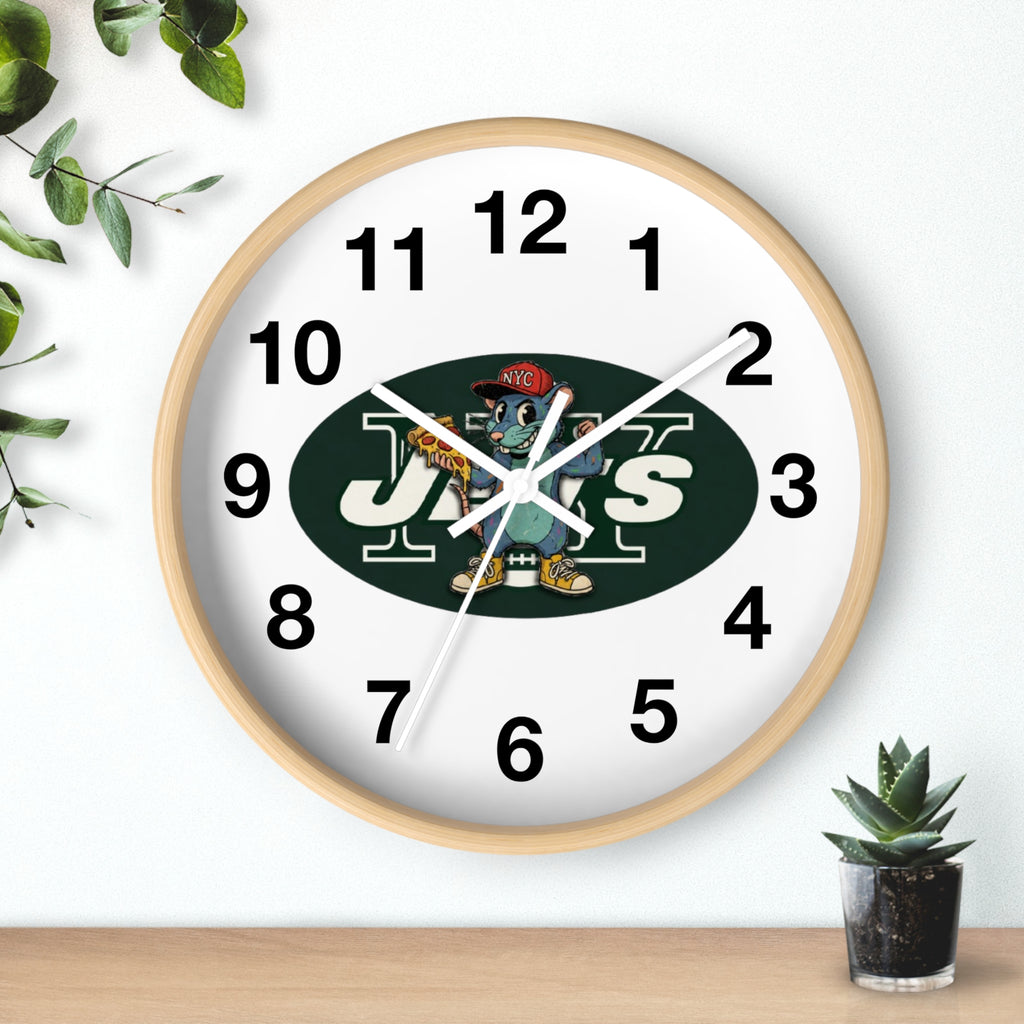 New York Jets Street Mascot Wall Clock – Retro Sports Team Decor