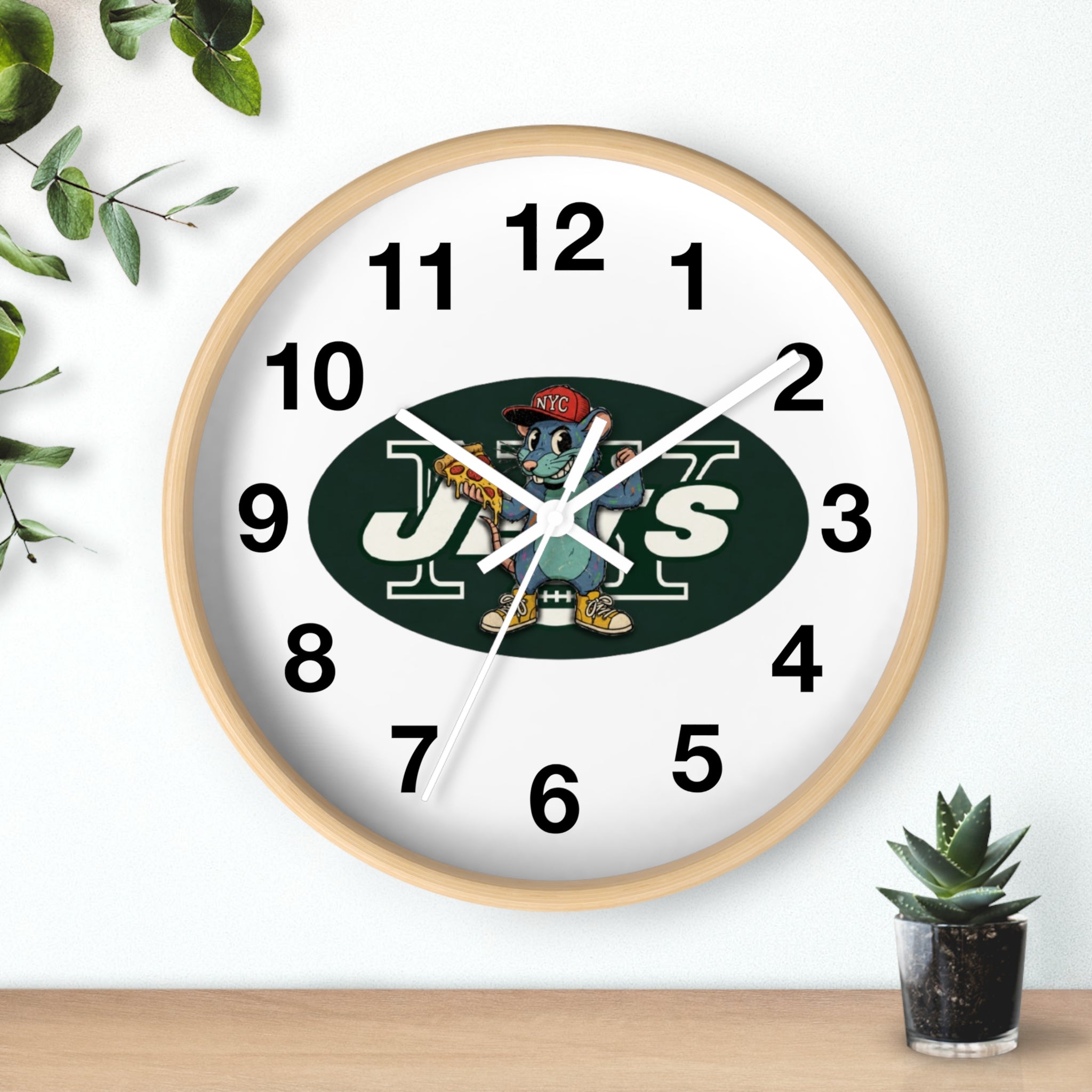 New York Jets Street Mascot Wall Clock – Retro Sports Team Decor