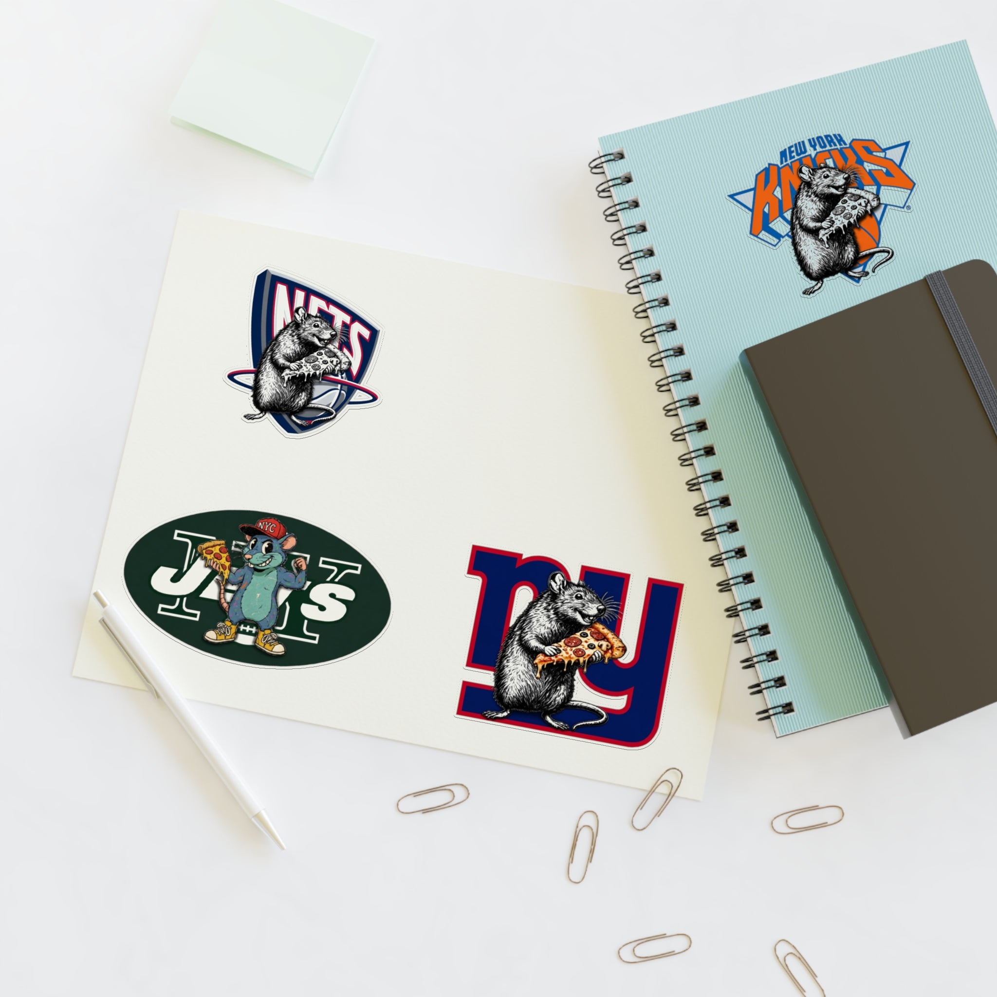 Sports Mascot Sticker Sheet — Retro Rat Designs (4-Pack)