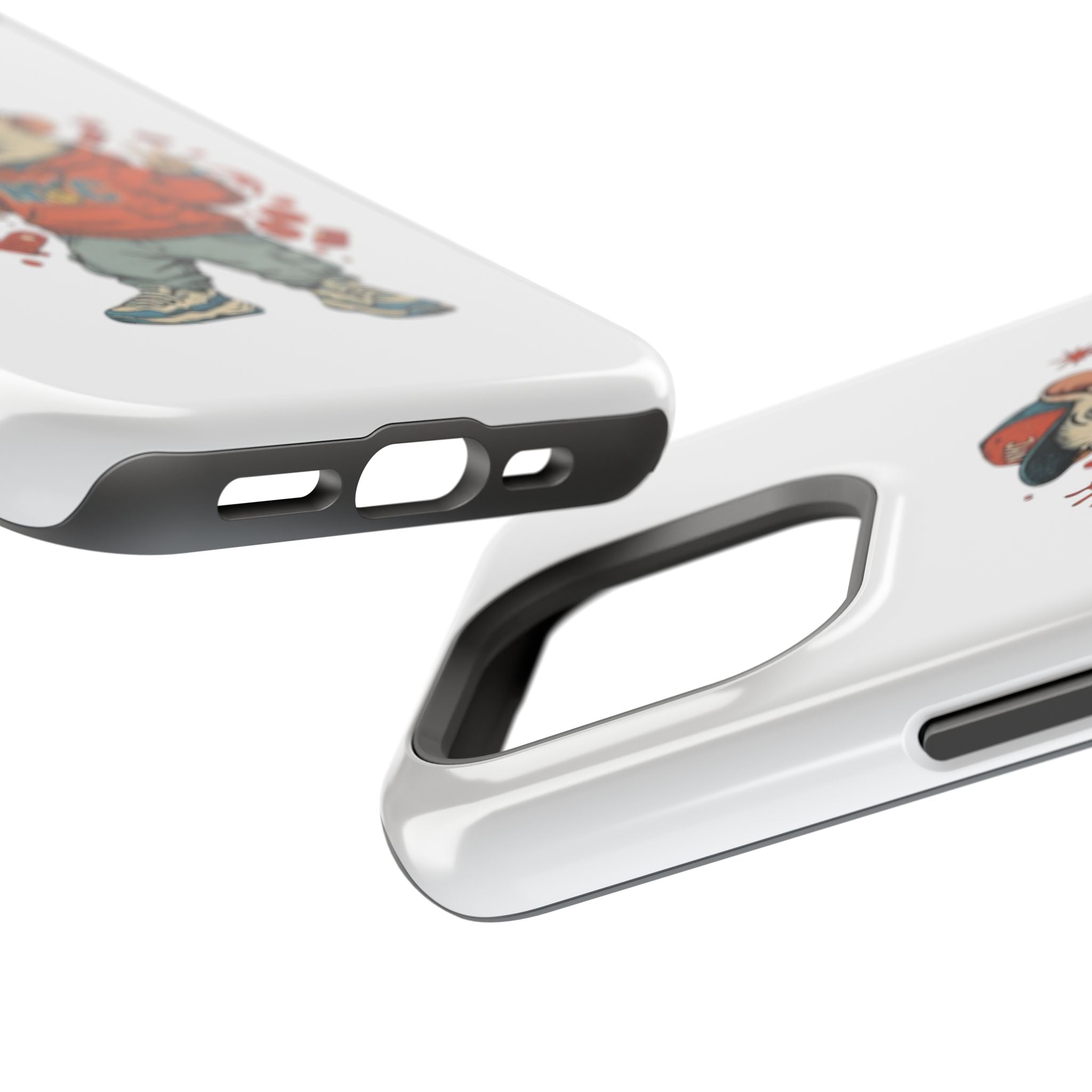 Streetwear Pizza Rat Phone Case — Magnetic Impact‑Resistant iPhone Case with Pizza Skateboard Design