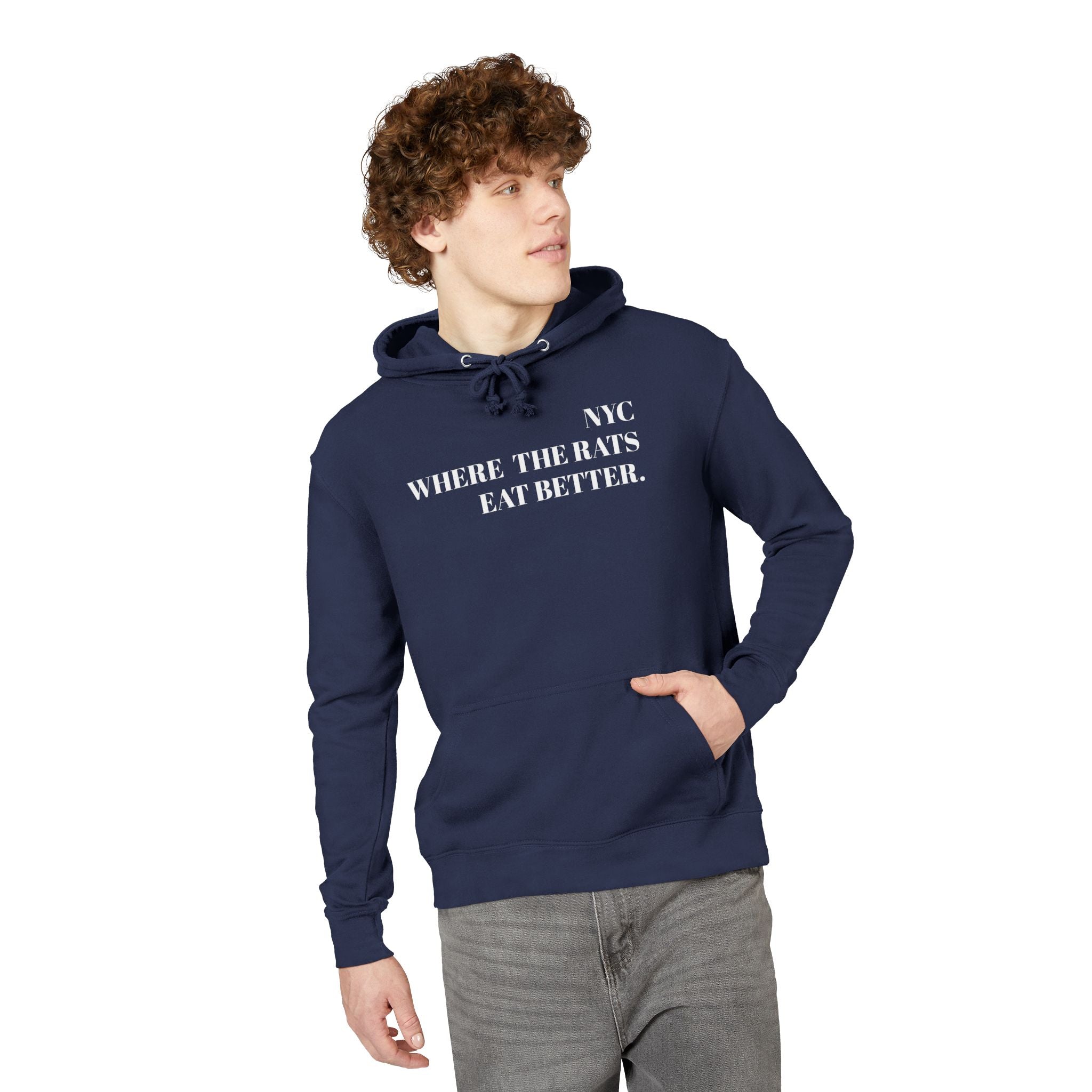 NYC Hoodie “Where the Rats Eat Better” Graphic Pullover