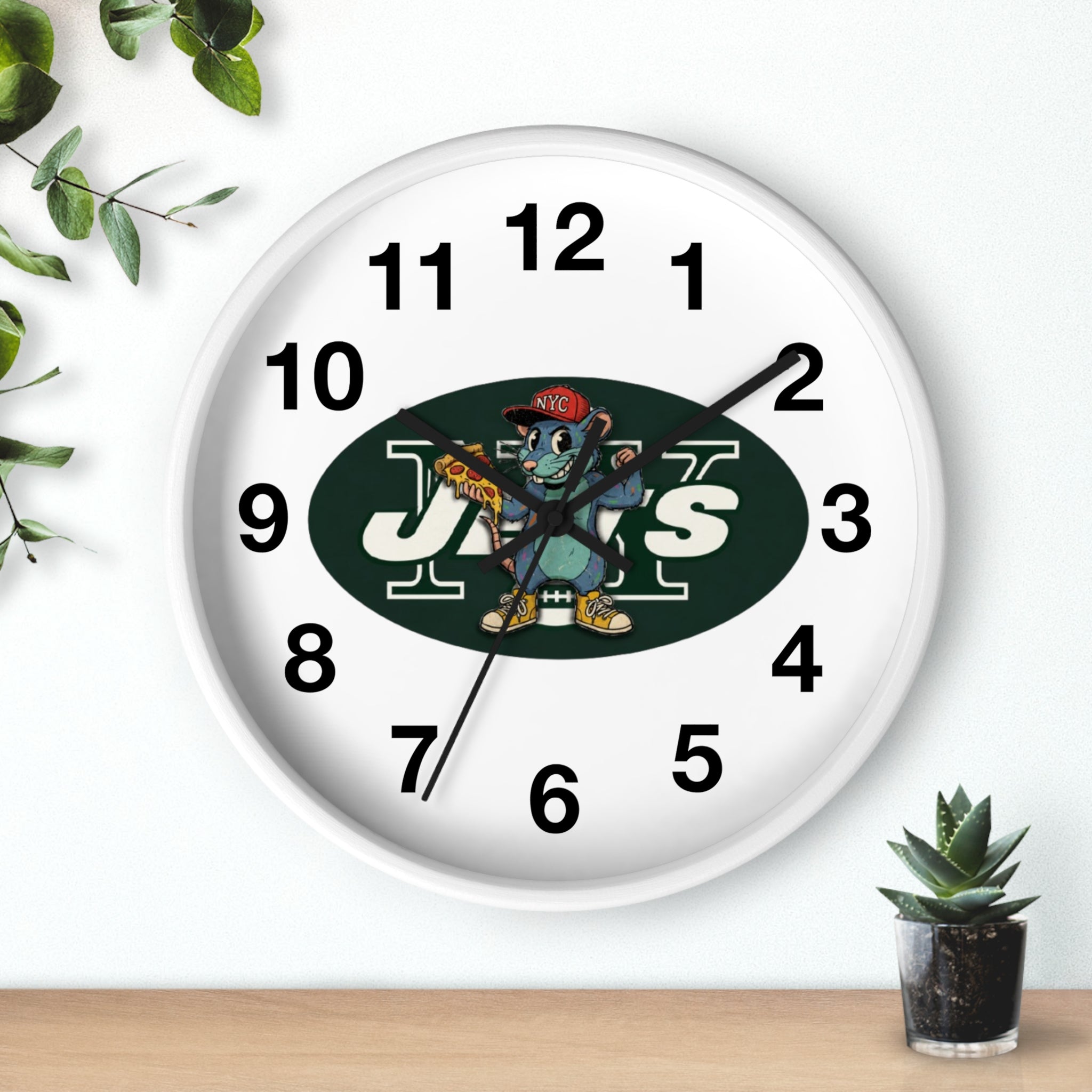 New York Jets Street Mascot Wall Clock – Retro Sports Team Decor
