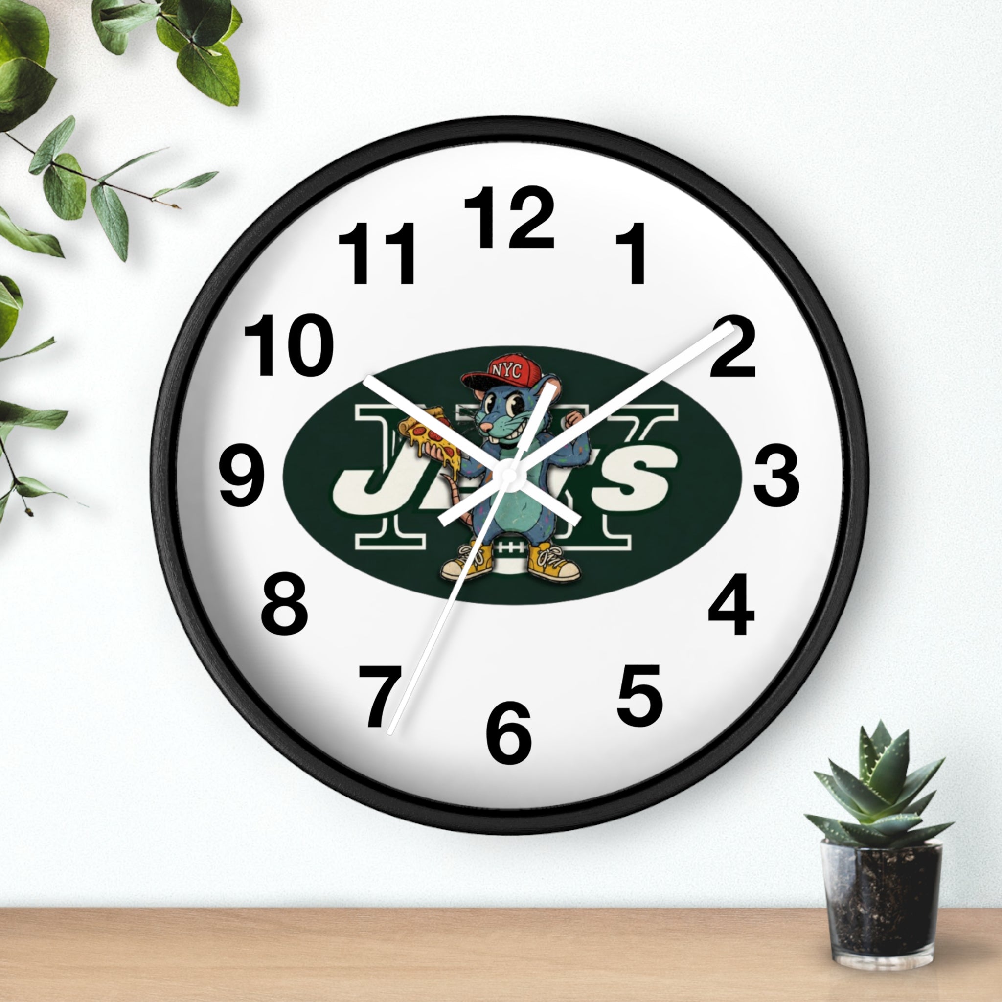 New York Jets Street Mascot Wall Clock – Retro Sports Team Decor