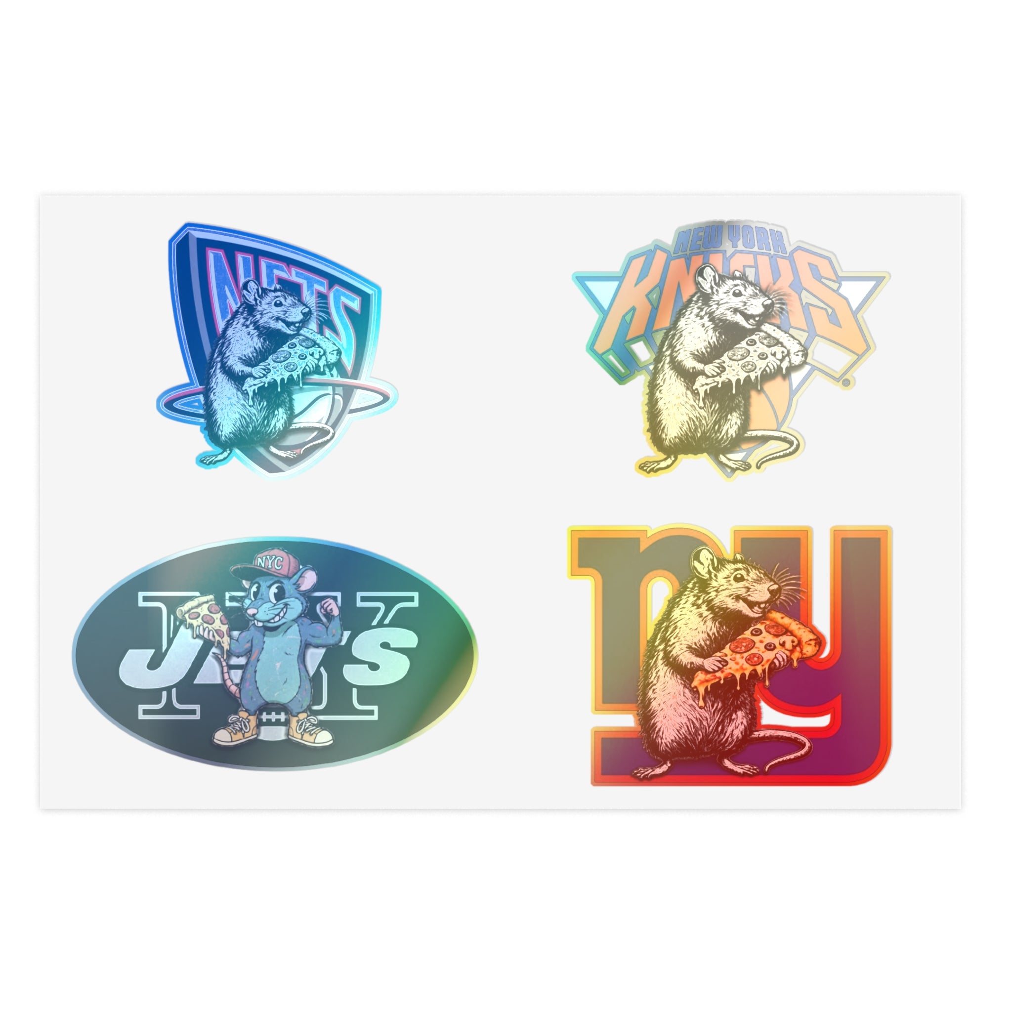 Sports Mascot Sticker Sheet — Retro Rat Designs (4-Pack)