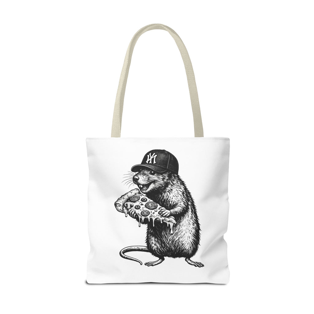 Pizza Rat Tote Bag — Cute NYC Rat Eating Pizza Canvas Tote