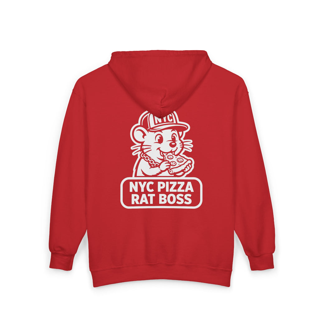 NYC Pizza Rat Zip Hoodie — Pizza Rat Graphic Full-Zip Sweatshirt
