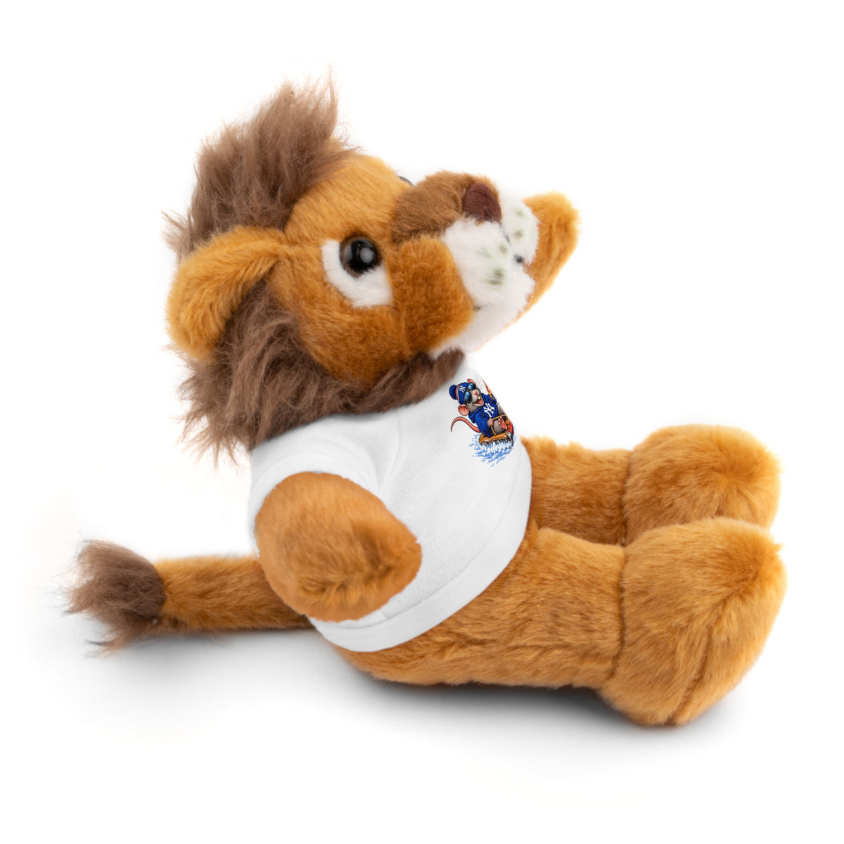 Plush Bear with Sledding Pup Tee — Cute Winter Stuffed Animal Gift - NY Pizza Rat