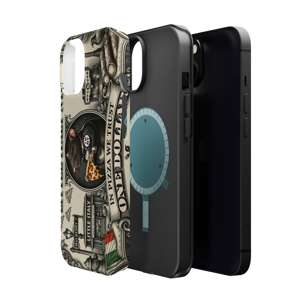 Little Italy NY Phone Case — 'In Pizza We Trust' Italy Rat Art Magnetic Impact-Resistant Case