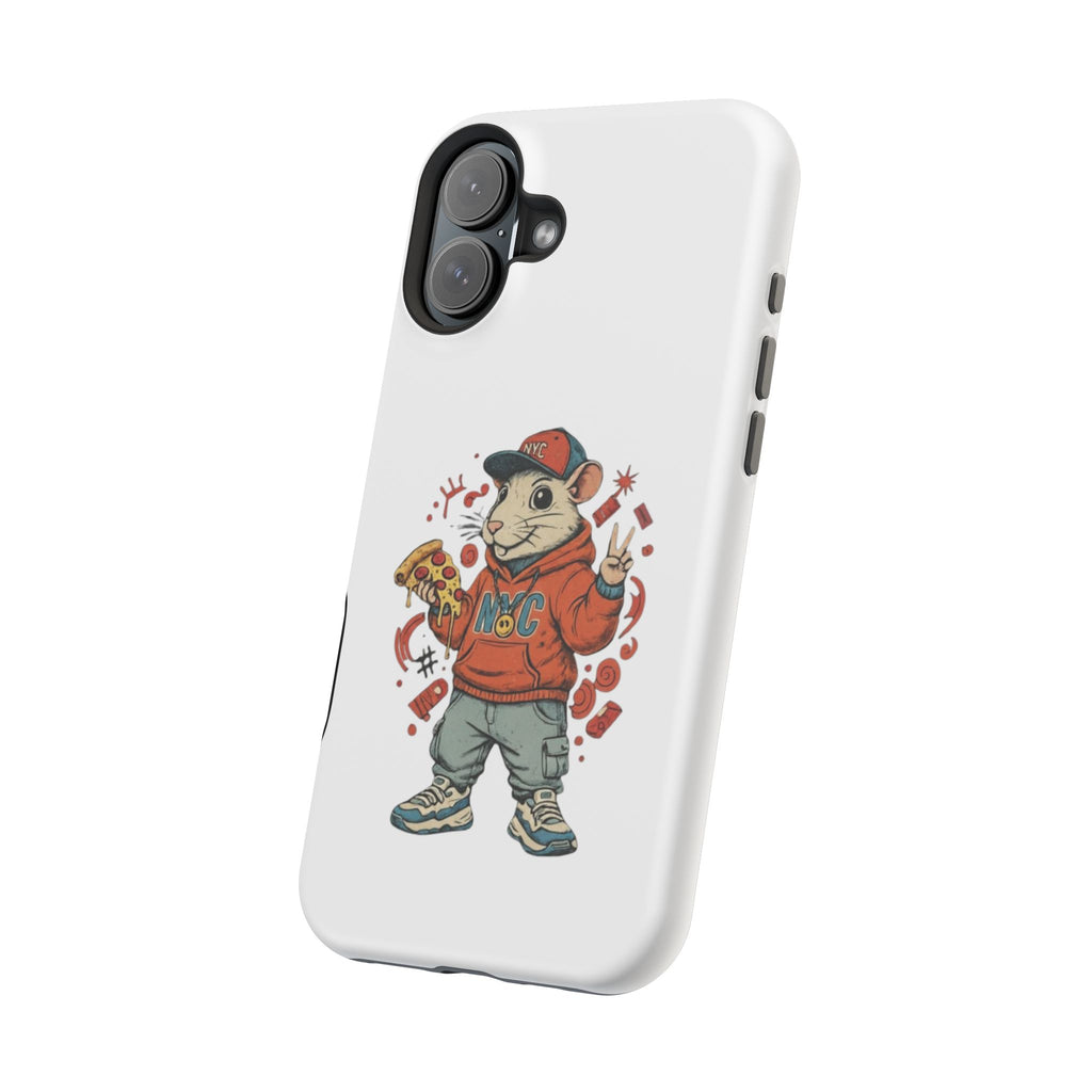 Streetwear Pizza Rat Phone Case — Magnetic Impact‑Resistant iPhone Case with Pizza Skateboard Design
