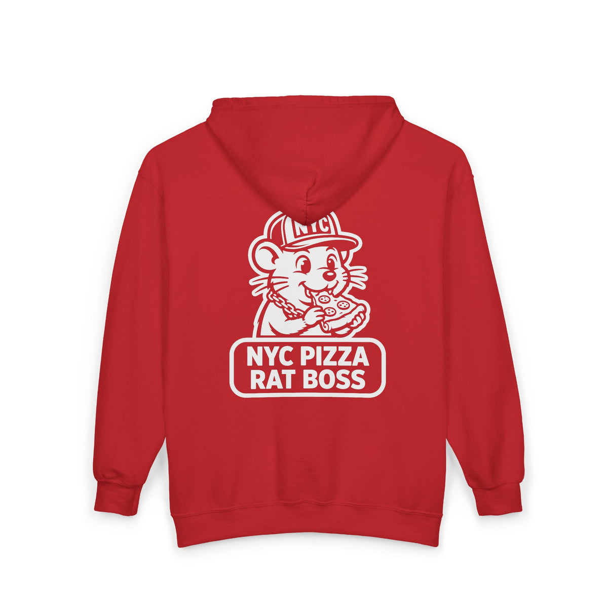 NYC Pizza Rat Zip Hoodie — Pizza Rat Graphic Full-Zip Sweatshirt