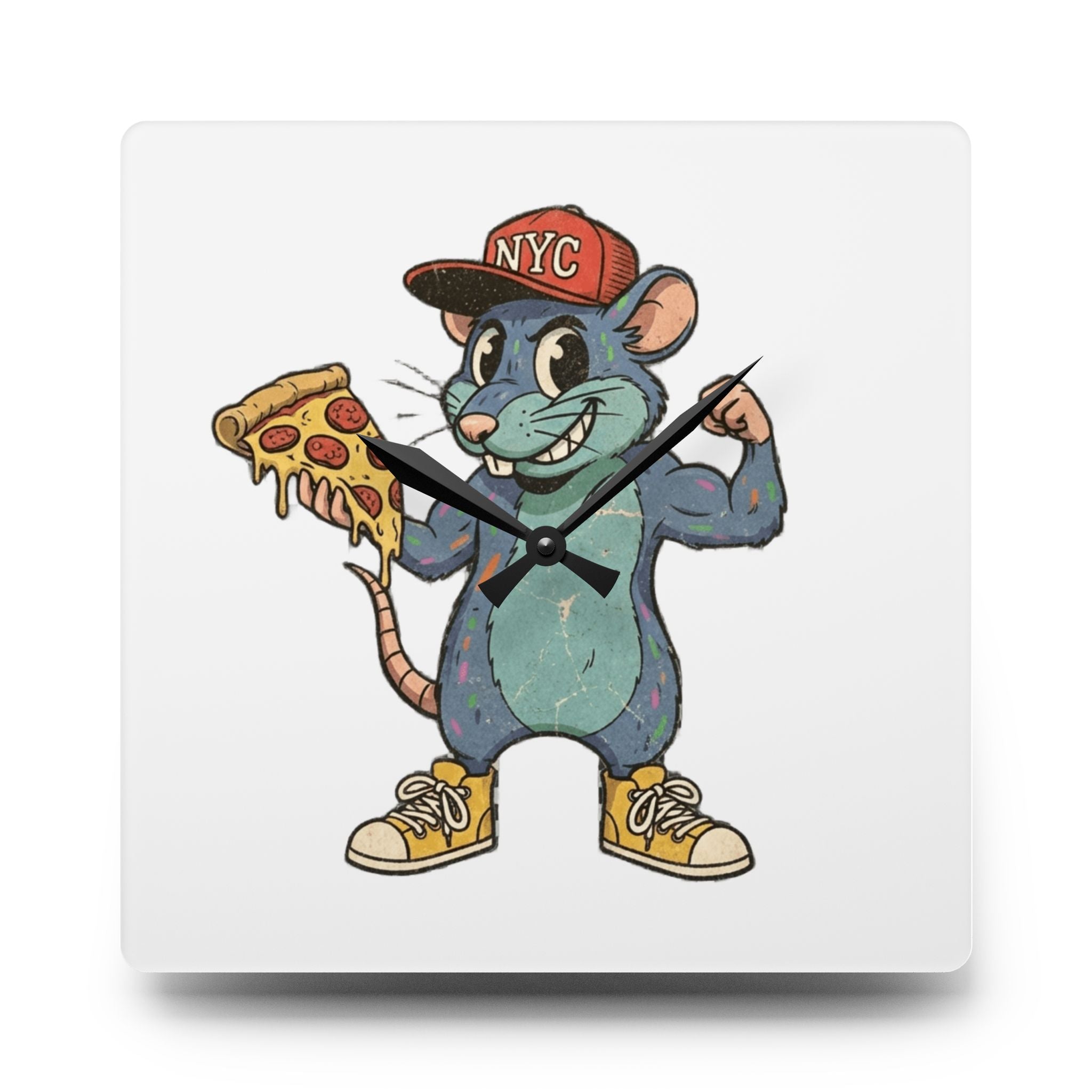 NYC Pizza Rat - Acrylic Wall Clock