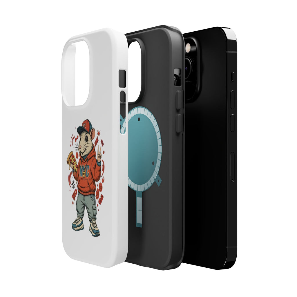 Streetwear Pizza Rat Phone Case — Magnetic Impact‑Resistant iPhone Case with Pizza Skateboard Design