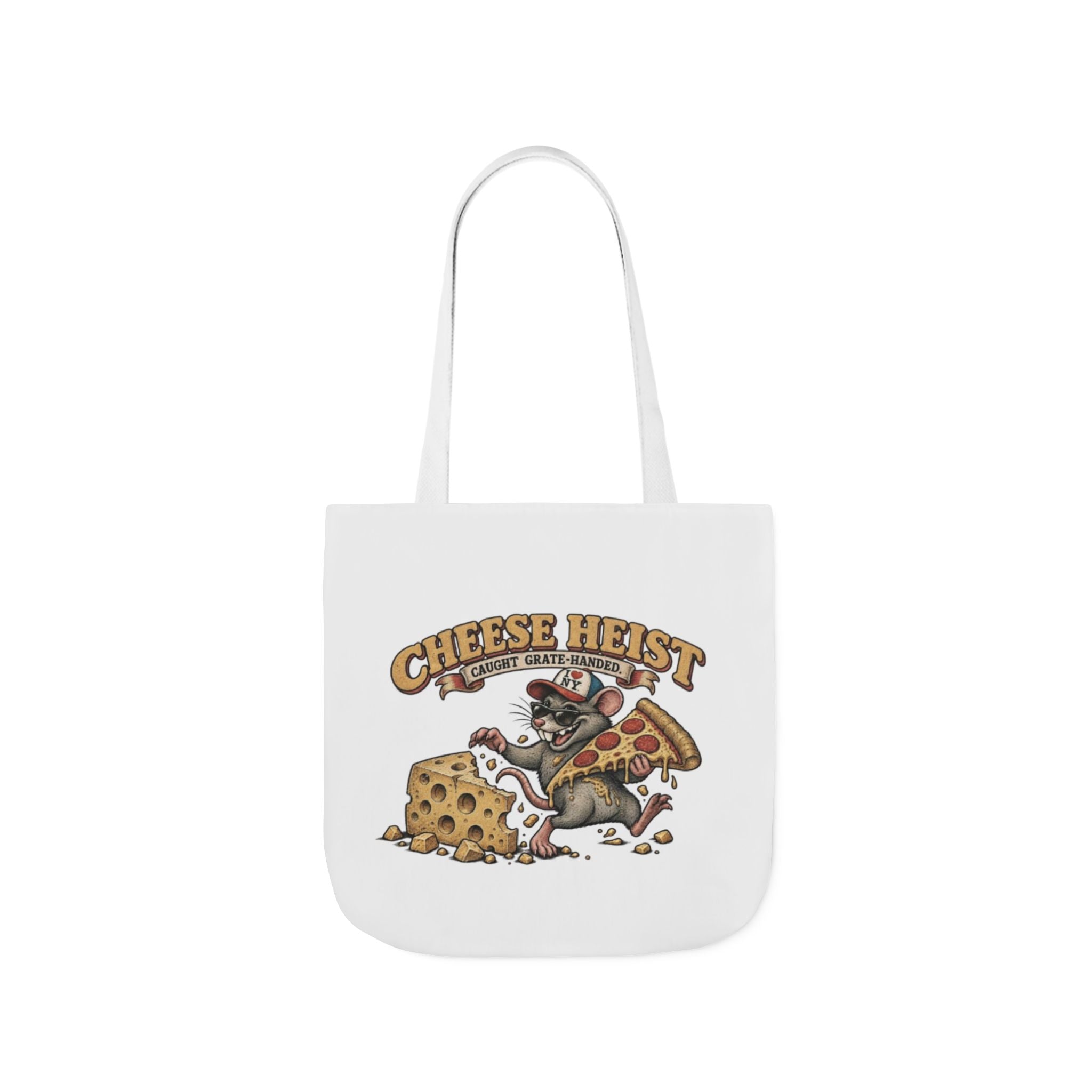 Cheese Heist Canvas Tote - Funny Mouse & Pizza Grocery Bag