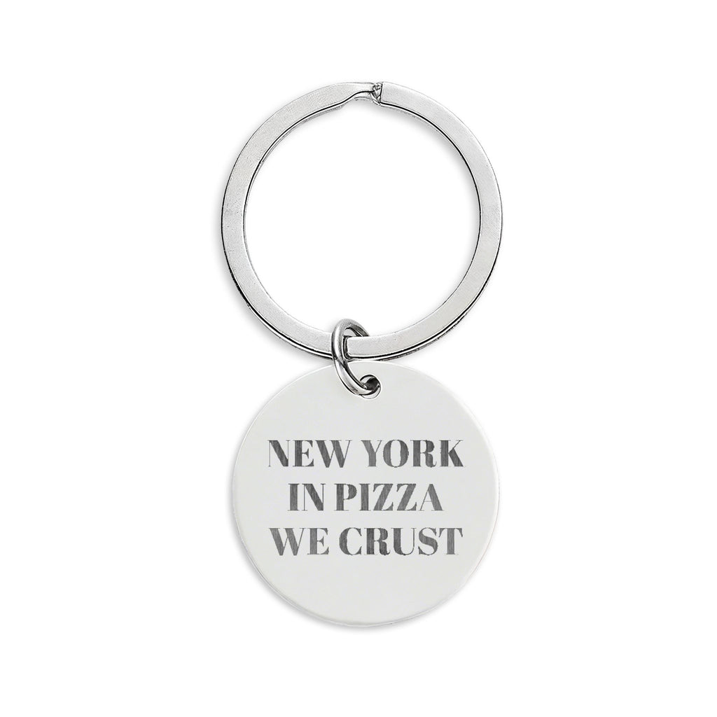 Engraved Round Stainless Keychain — "PIZZA RAT APPAREL" Minimalist Metal Keyring
