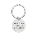 Engraved Round Stainless Keychain — "PIZZA RAT APPAREL" Minimalist Metal Keyring