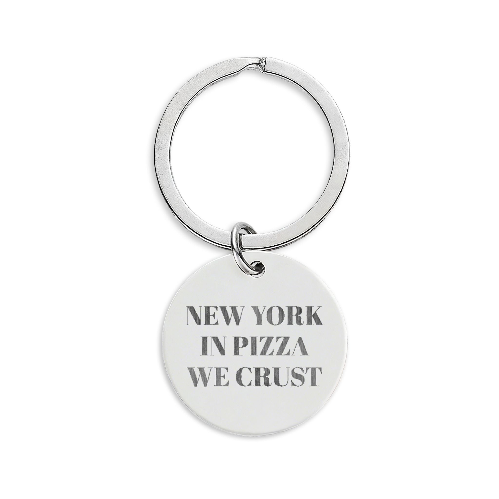 Engraved Round Stainless Keychain — "PIZZA RAT APPAREL" Minimalist Metal Keyring