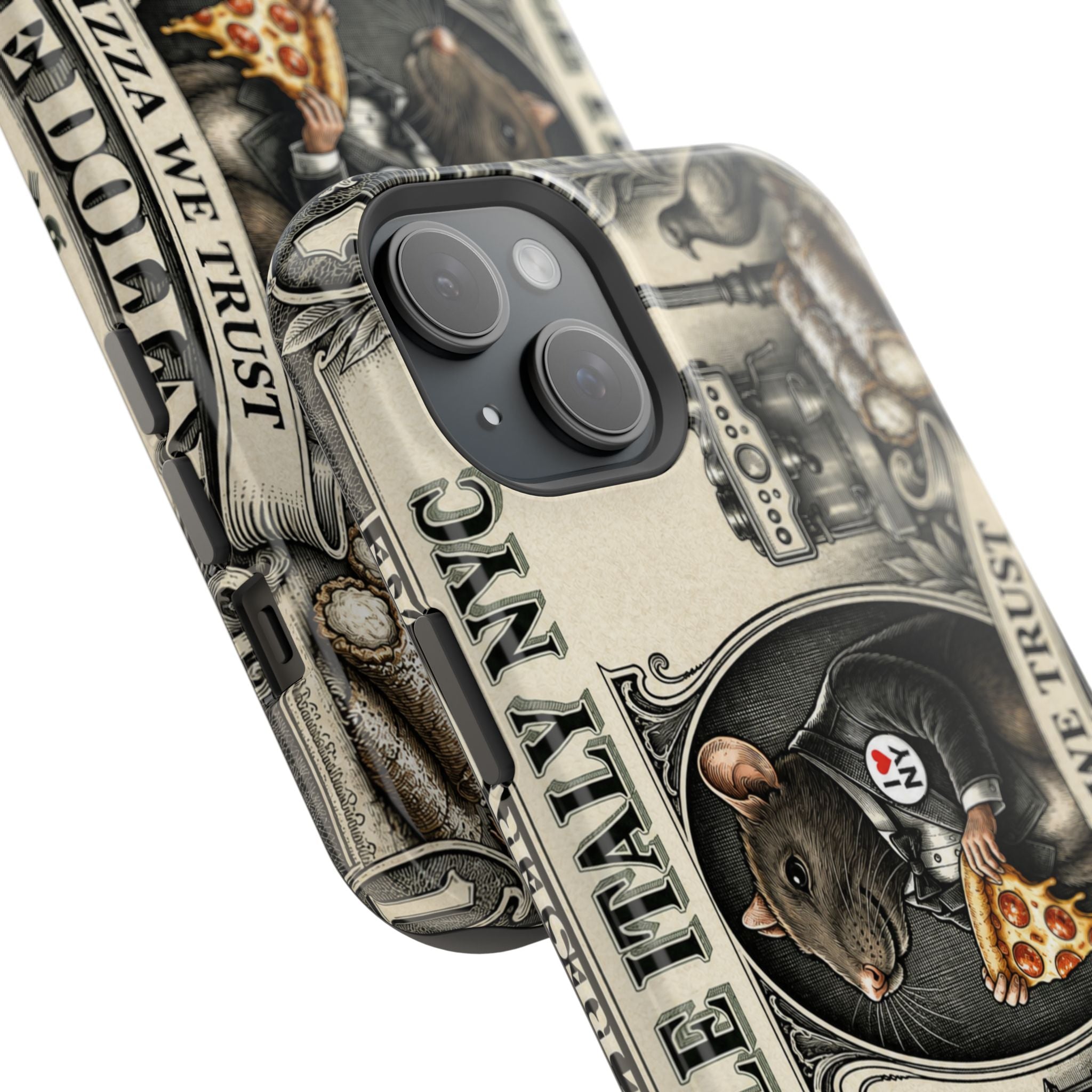 Little Italy NY Phone Case — 'In Pizza We Trust' Italy Rat Art Magnetic Impact-Resistant Case