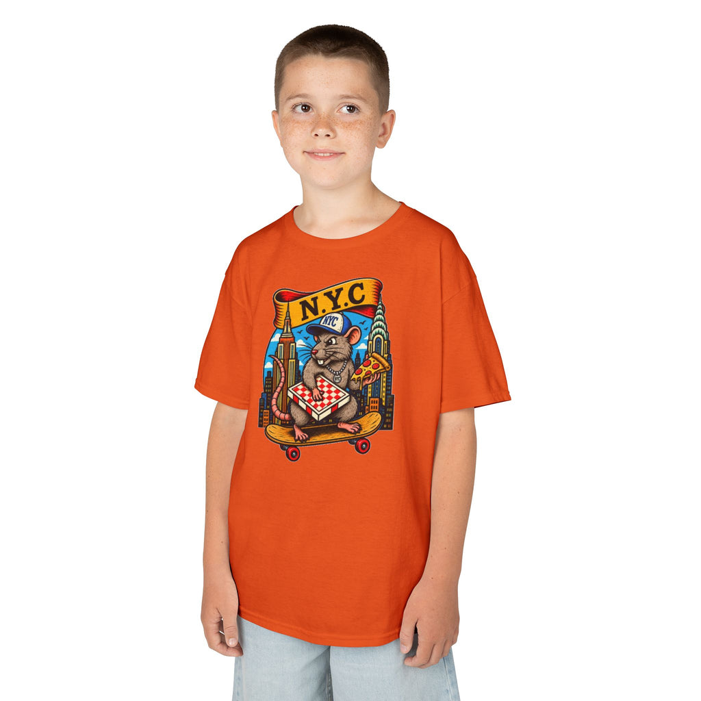Kids T-Shirt — NYC Skateboarding Pizza Rat Graphic