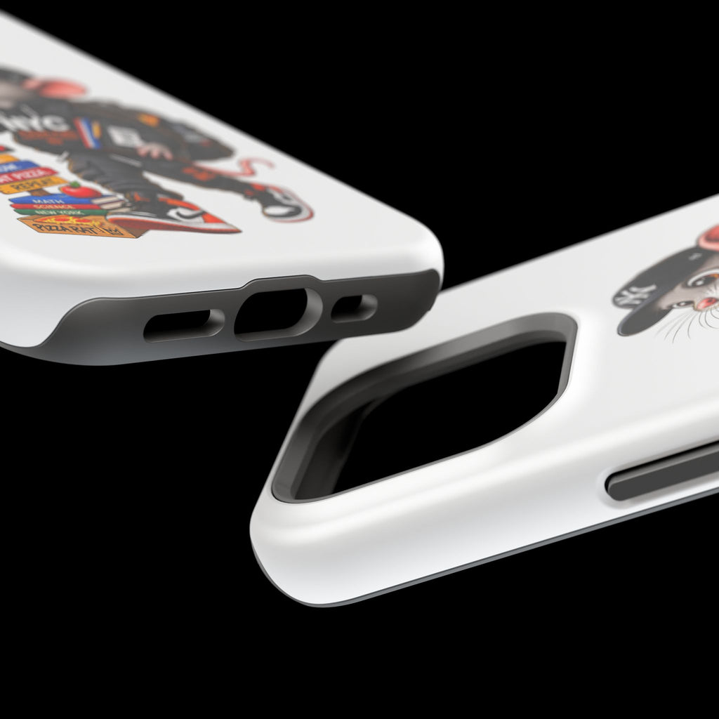 NYC Street Rat Phone Case – Magnetic Impact-Resistant iPhone Case with Back-to-School Pizza Design