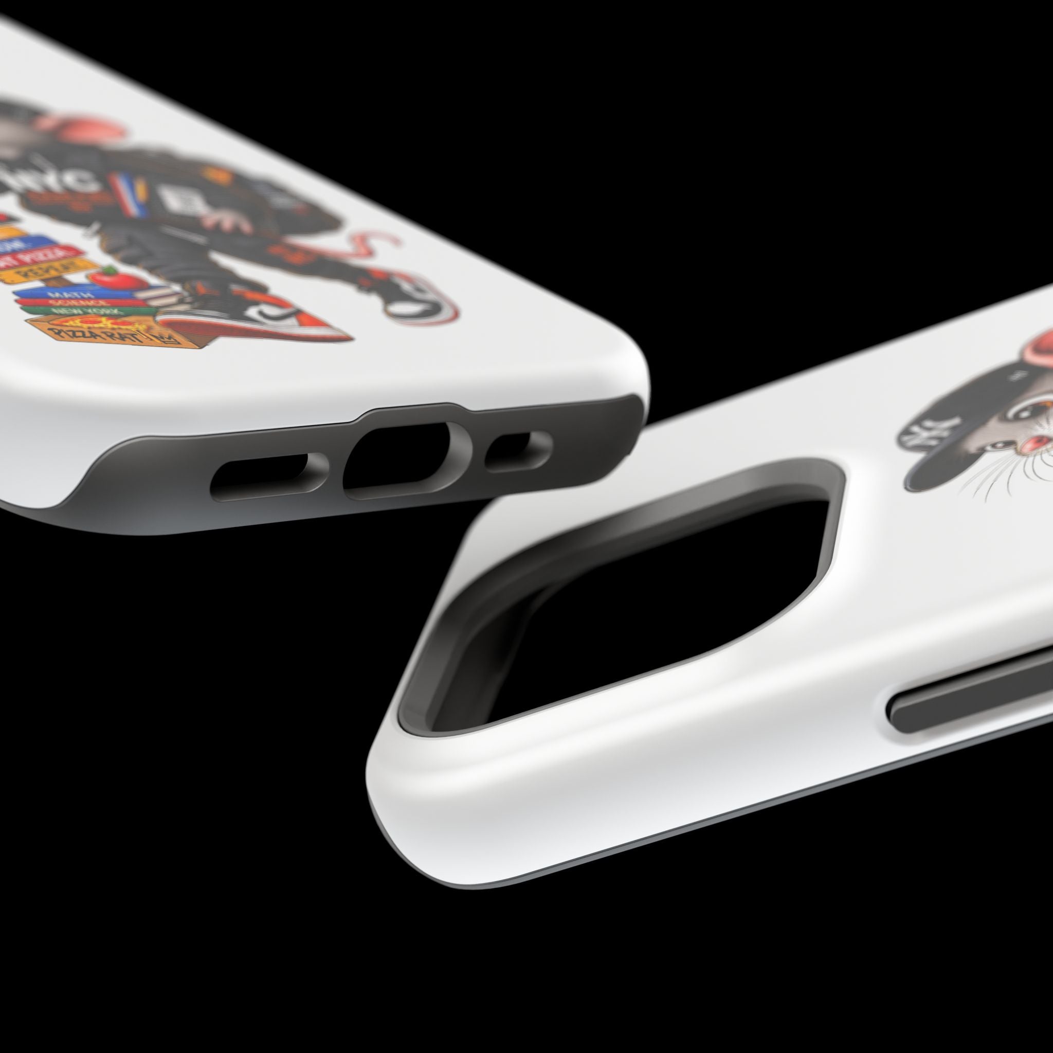 NYC Street Rat Phone Case – Magnetic Impact-Resistant iPhone Case with Back-to-School Pizza Design