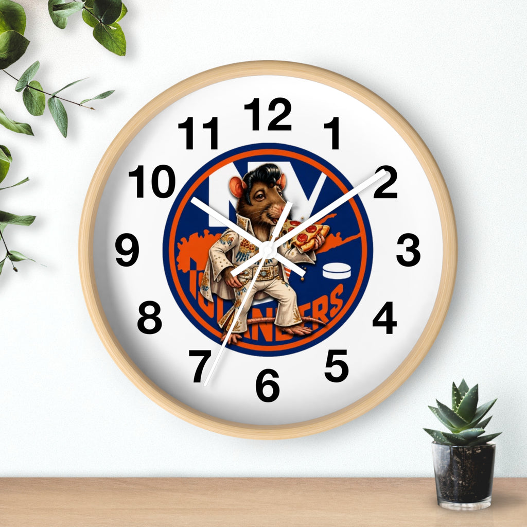 Islander Rat Elvis Wall Clock — Retro Hockey Fan Decor