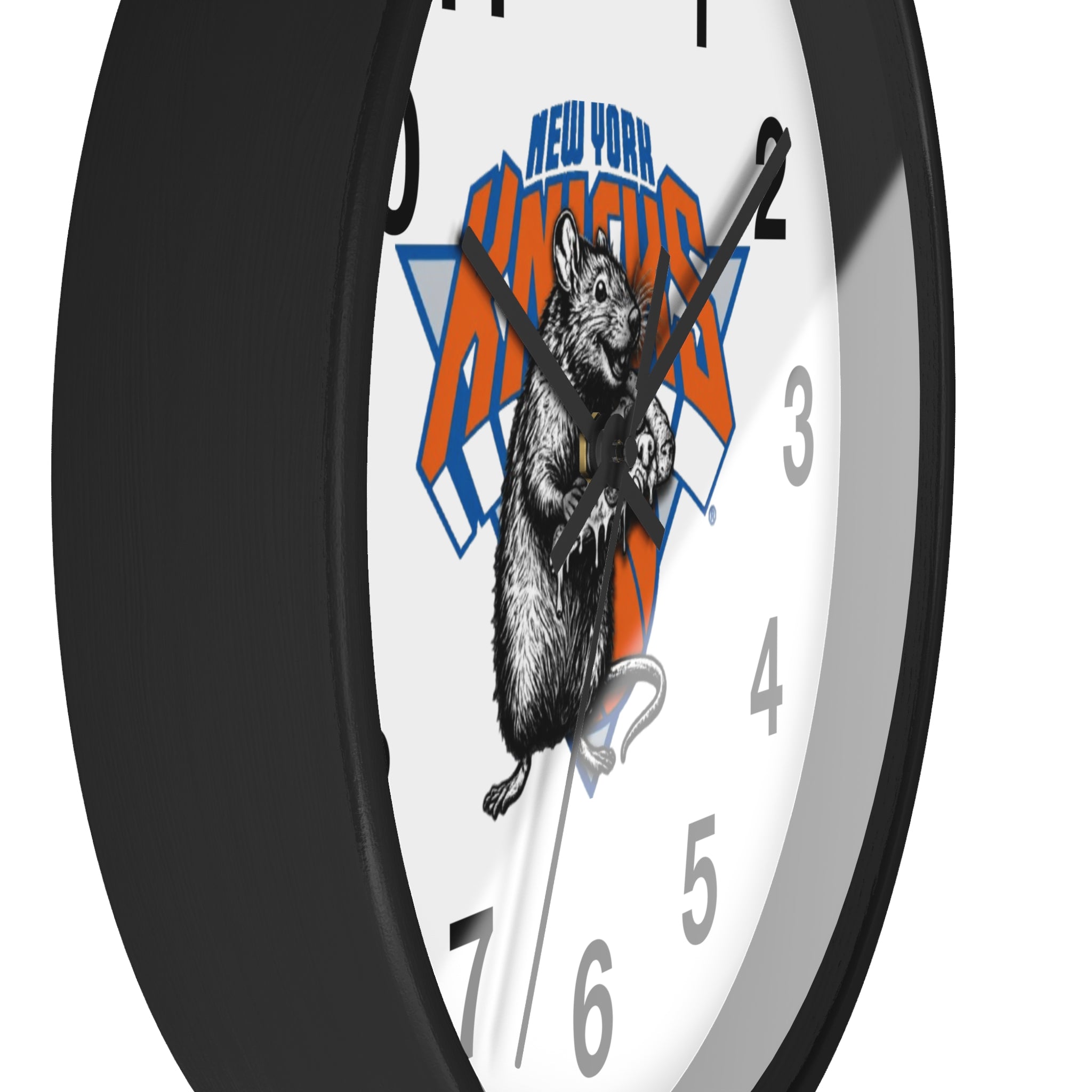 New York Knicks Retro Rat Logo Wall Clock — Vintage Basketball Fan Decor