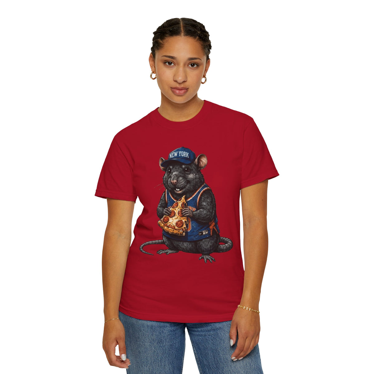 Pizza-Loving Rat Graphic T-Shirt