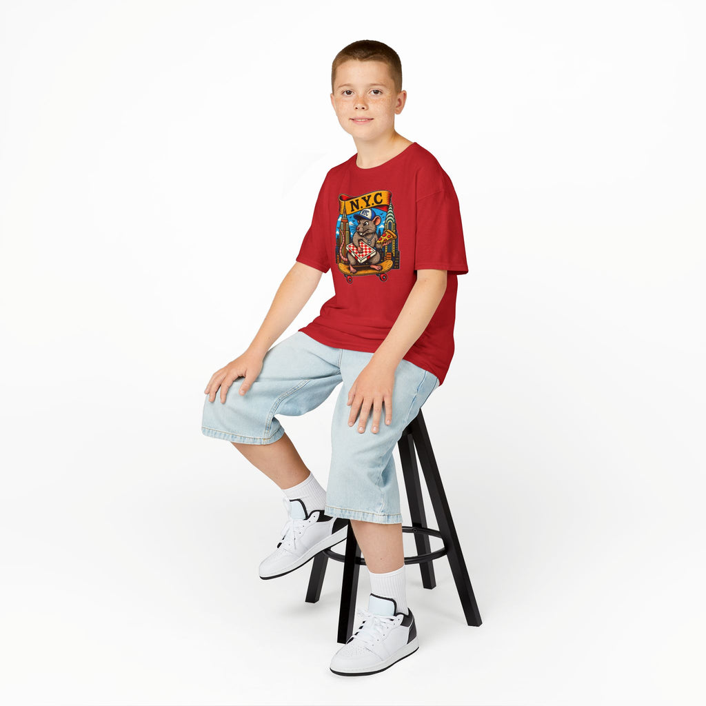 Kids T-Shirt — NYC Skateboarding Pizza Rat Graphic