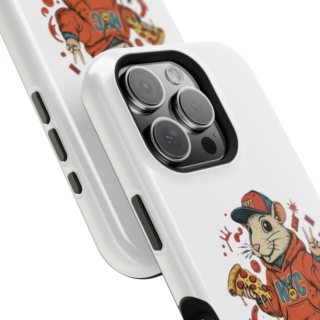 Streetwear Pizza Rat Phone Case — Magnetic Impact‑Resistant iPhone Case with Pizza Skateboard Design