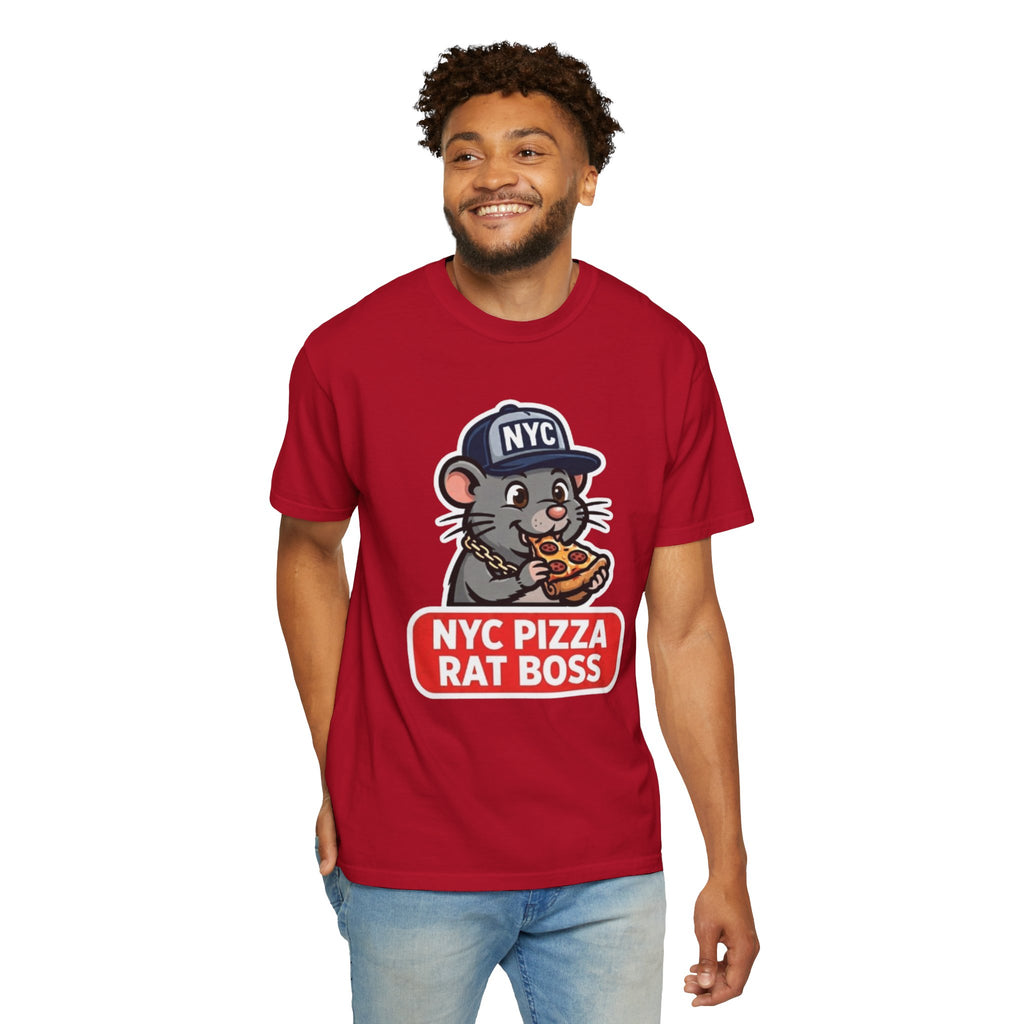 NYC Pizza Rat Boss T-Shirt — Funny New York Rat Pizza Graphic Tee