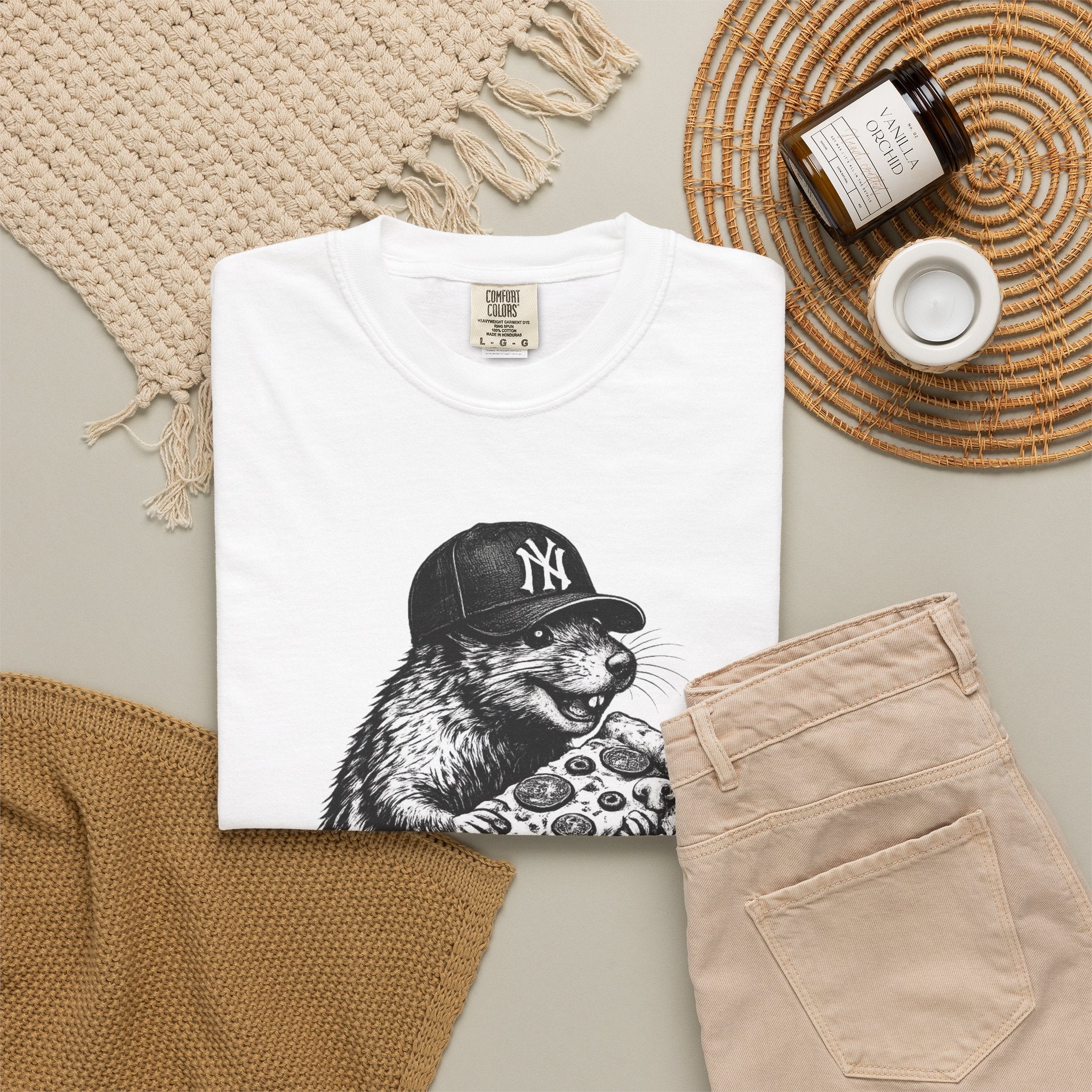 NY Rat with Pizza Graphic Tee