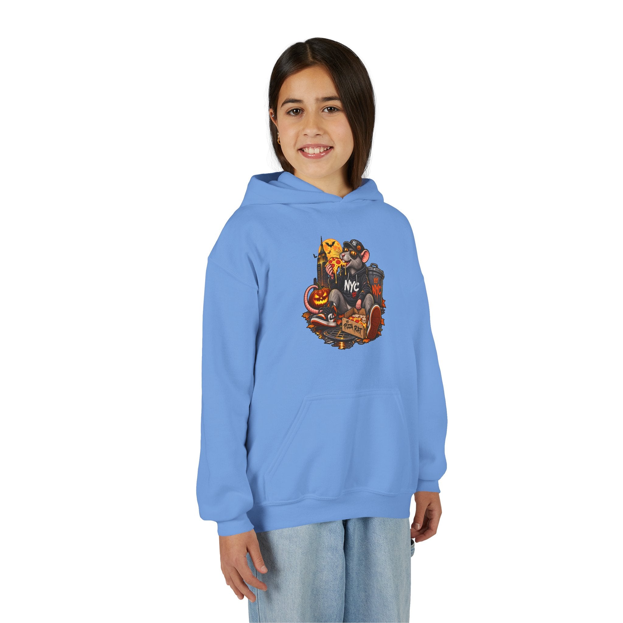 Youth Hoodie — Halloween NYC Costume Pizza Rat Graphic