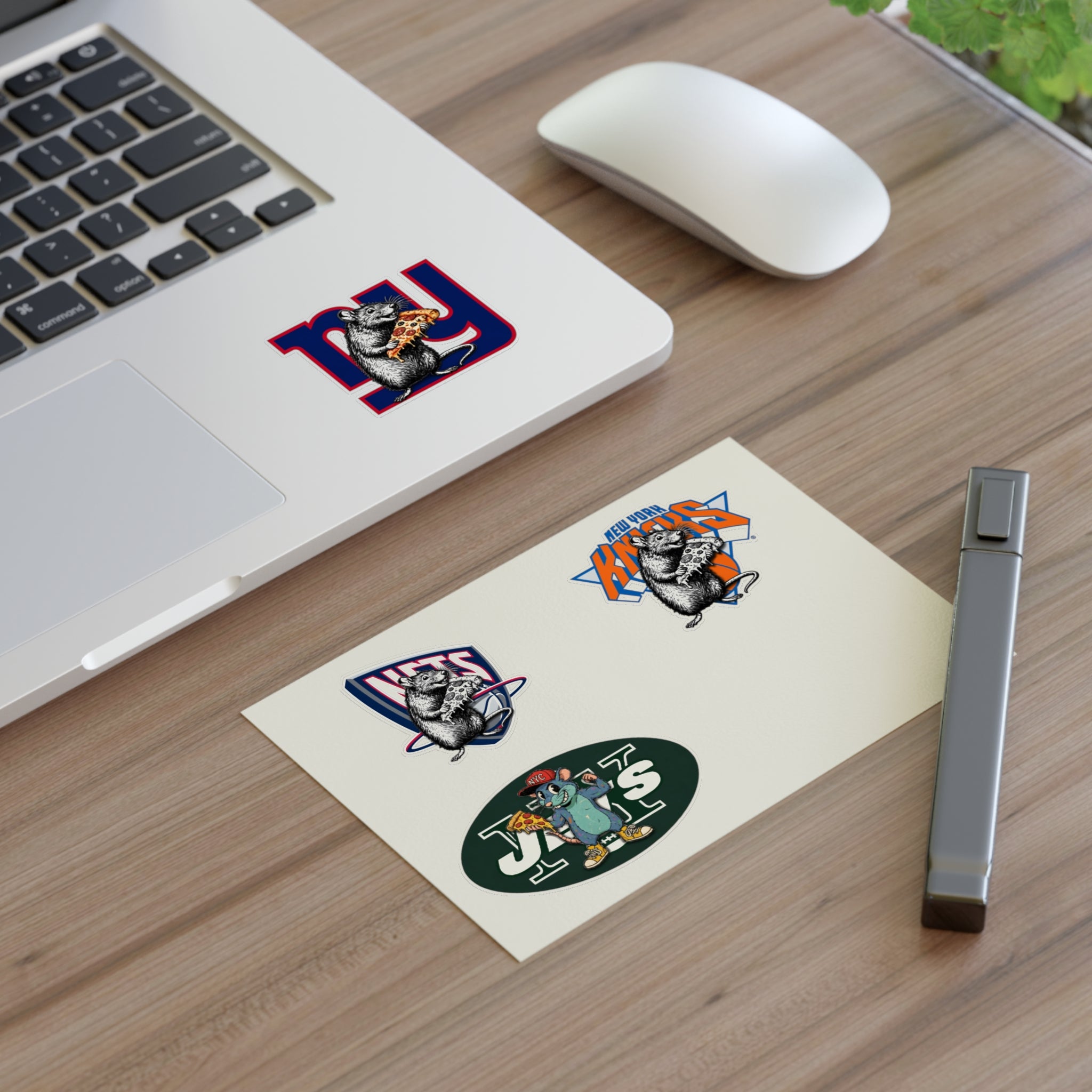 Sports Mascot Sticker Sheet — Retro Rat Designs (4-Pack)