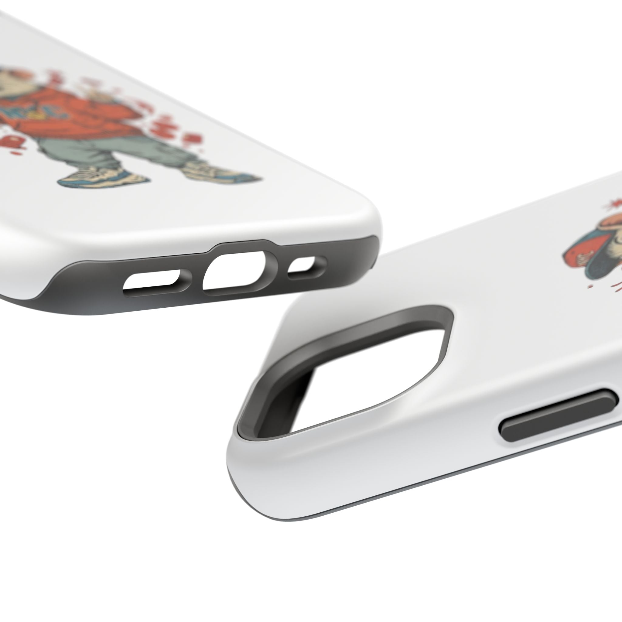 Streetwear Pizza Rat Phone Case — Magnetic Impact‑Resistant iPhone Case with Pizza Skateboard Design