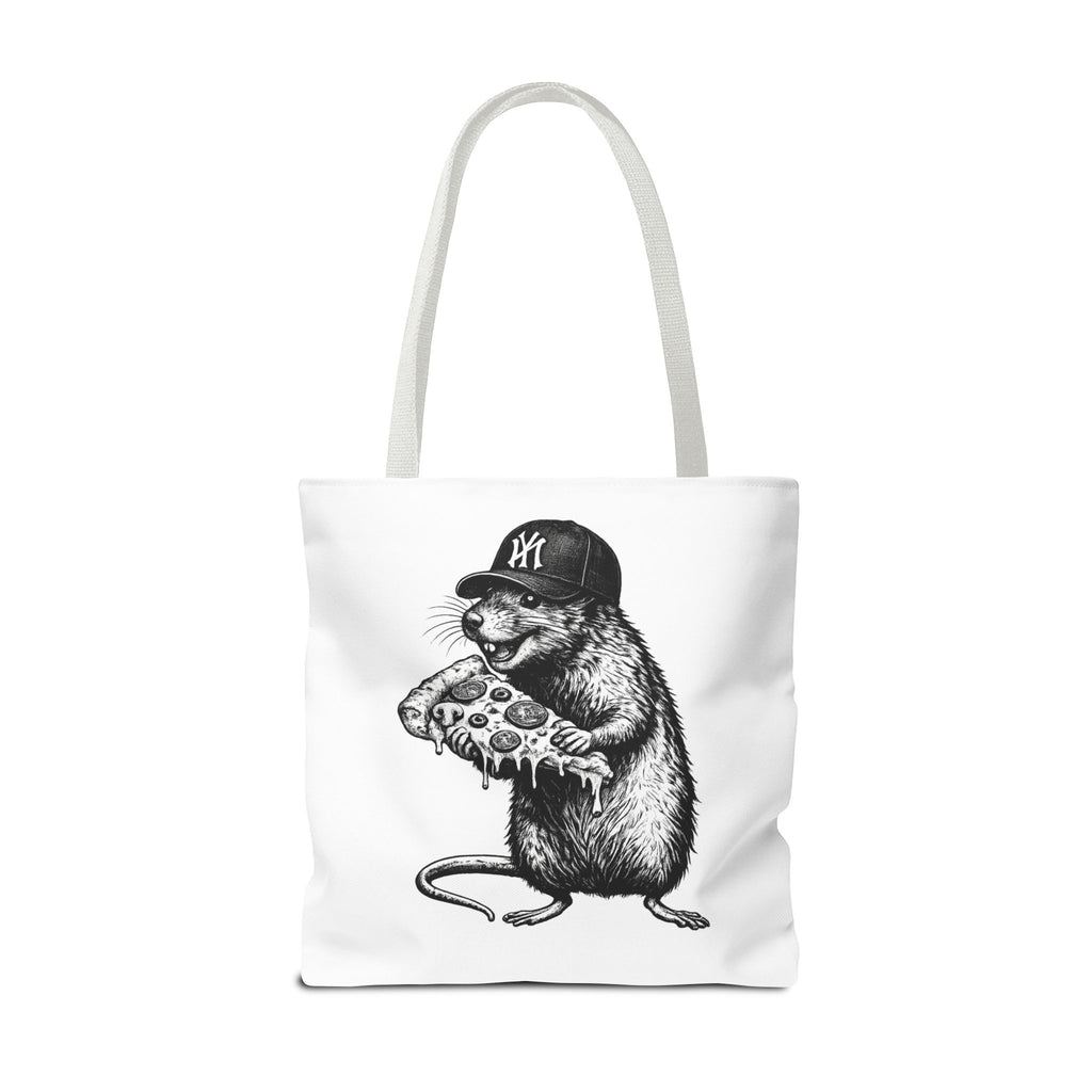 Pizza Rat Tote Bag — Cute NYC Rat Eating Pizza Canvas Tote