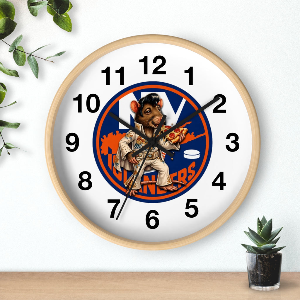 Islander Rat Elvis Wall Clock — Retro Hockey Fan Decor